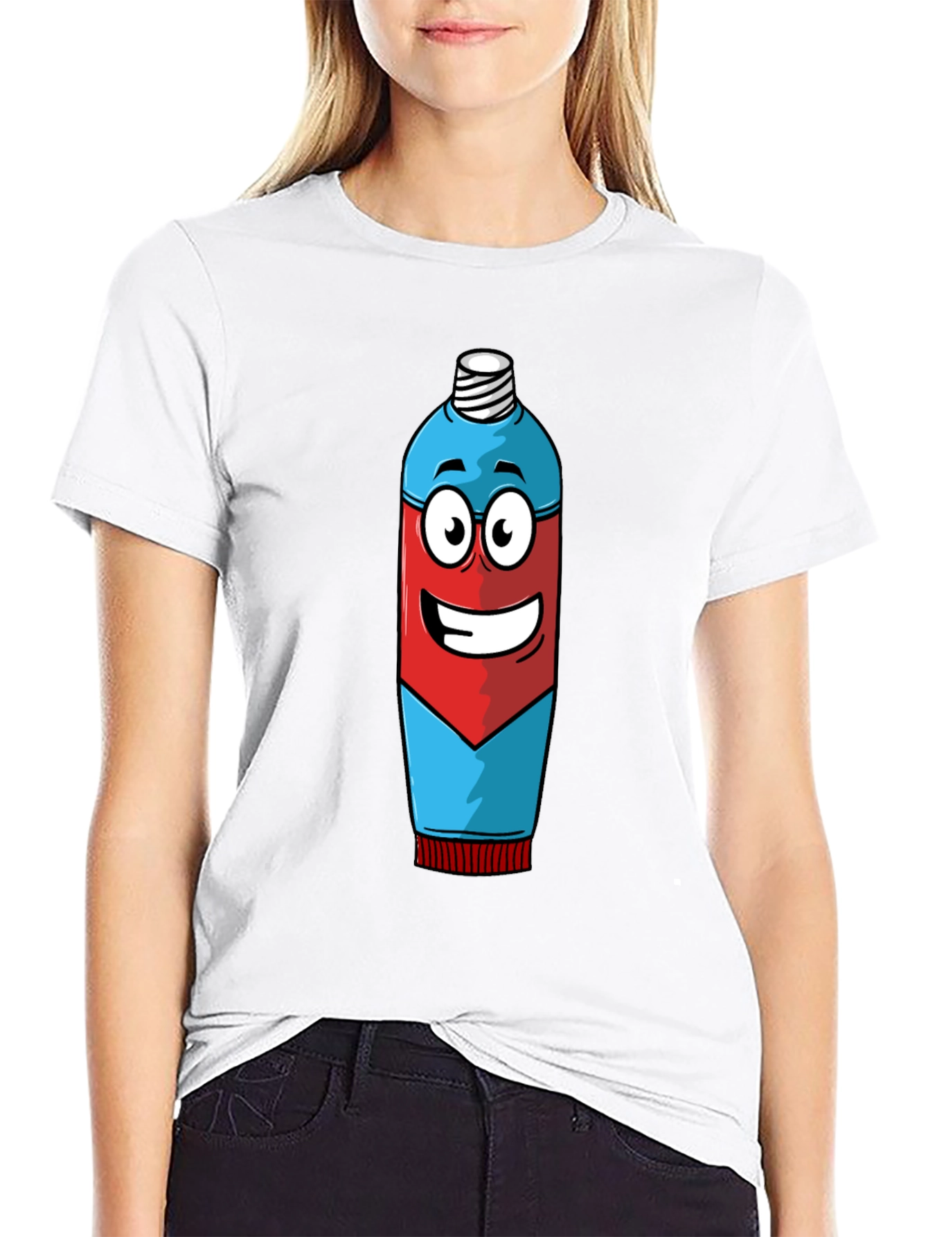 Cartoon Toothpaste T-Shirt - Quirky Graphic Tee