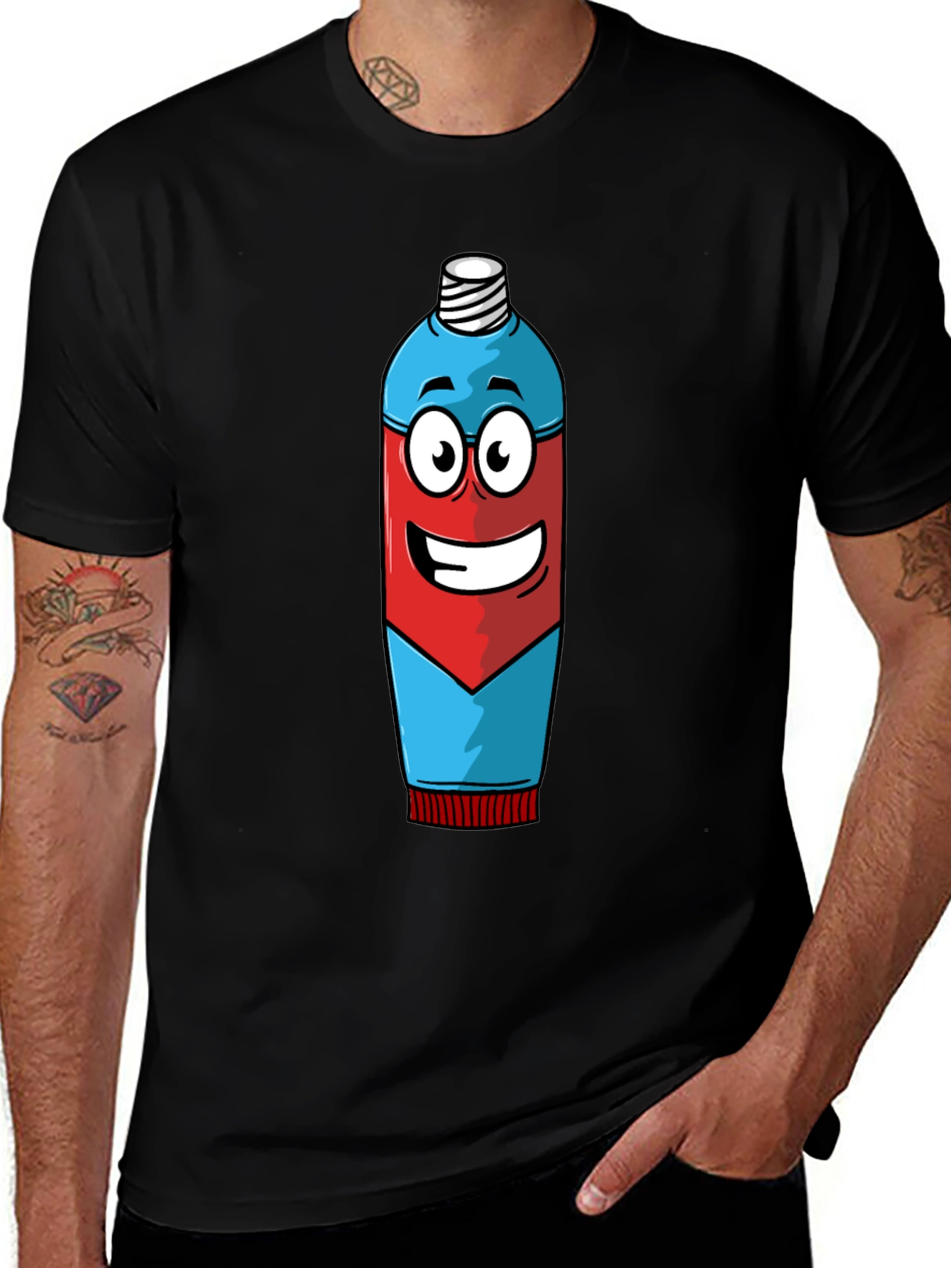 Cartoon Toothpaste T-Shirt - Quirky Graphic Tee
