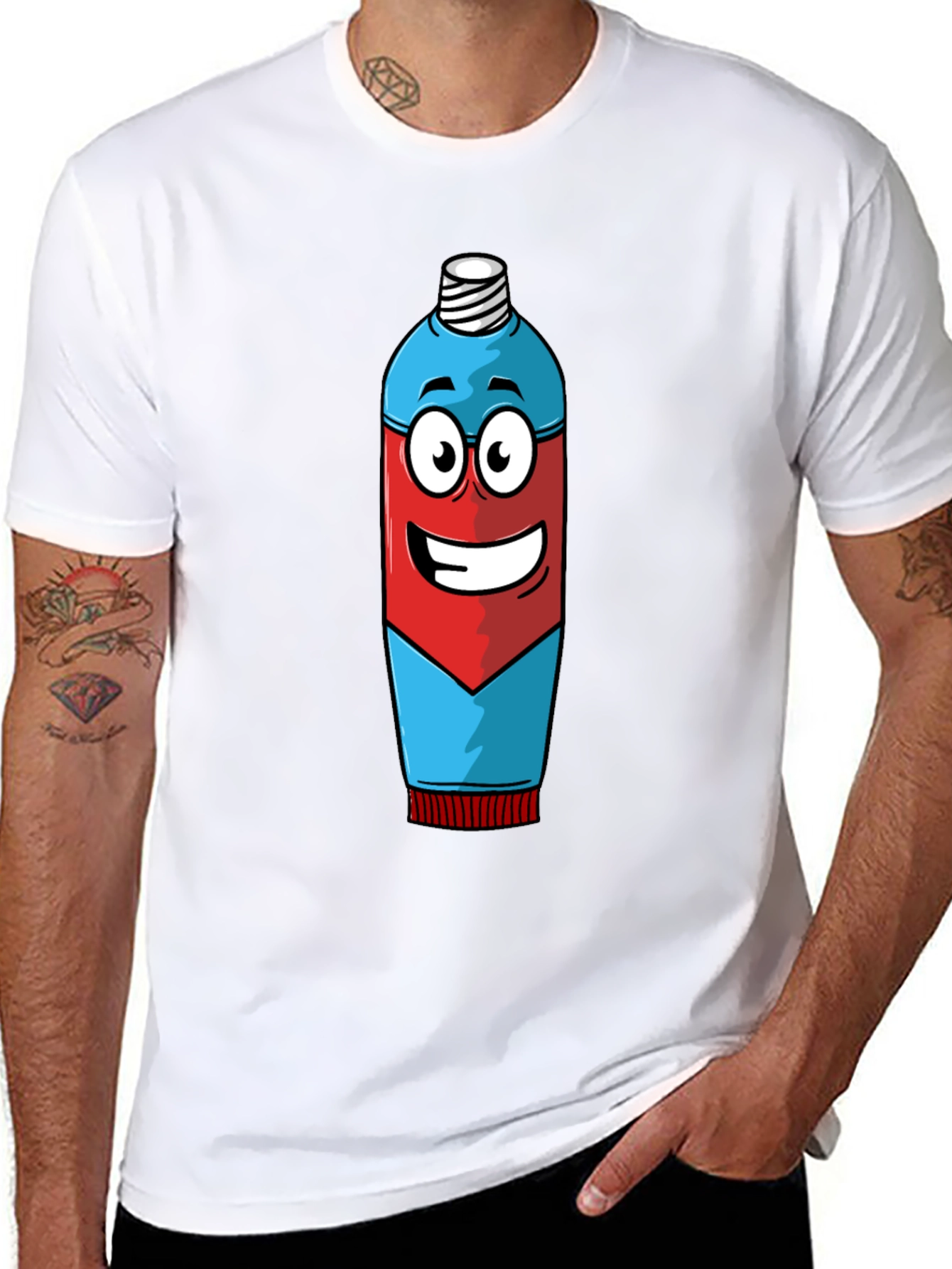 Cartoon Toothpaste T-Shirt - Quirky Graphic Tee
