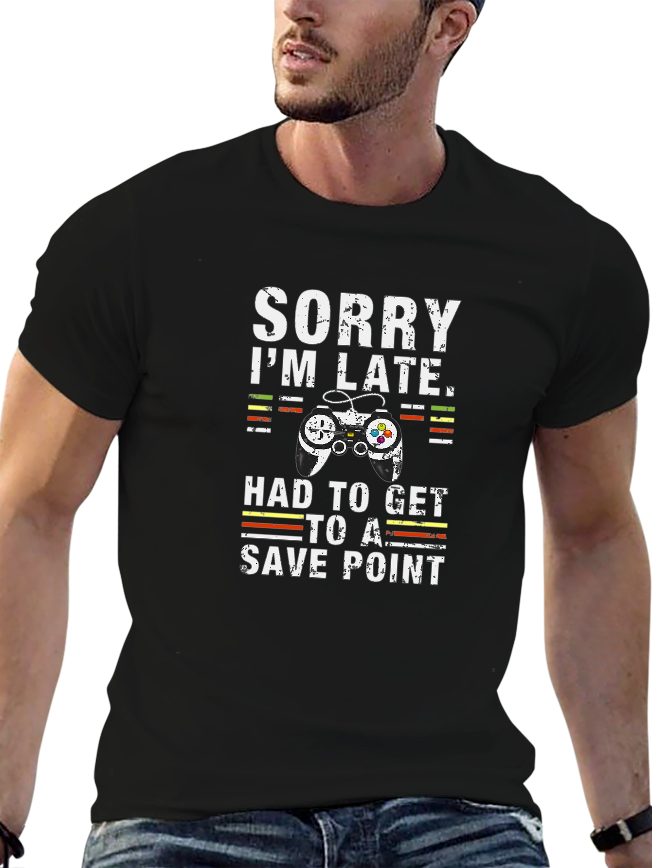 Gamer T-Shirt: Sorry Im Late Save Point Tee