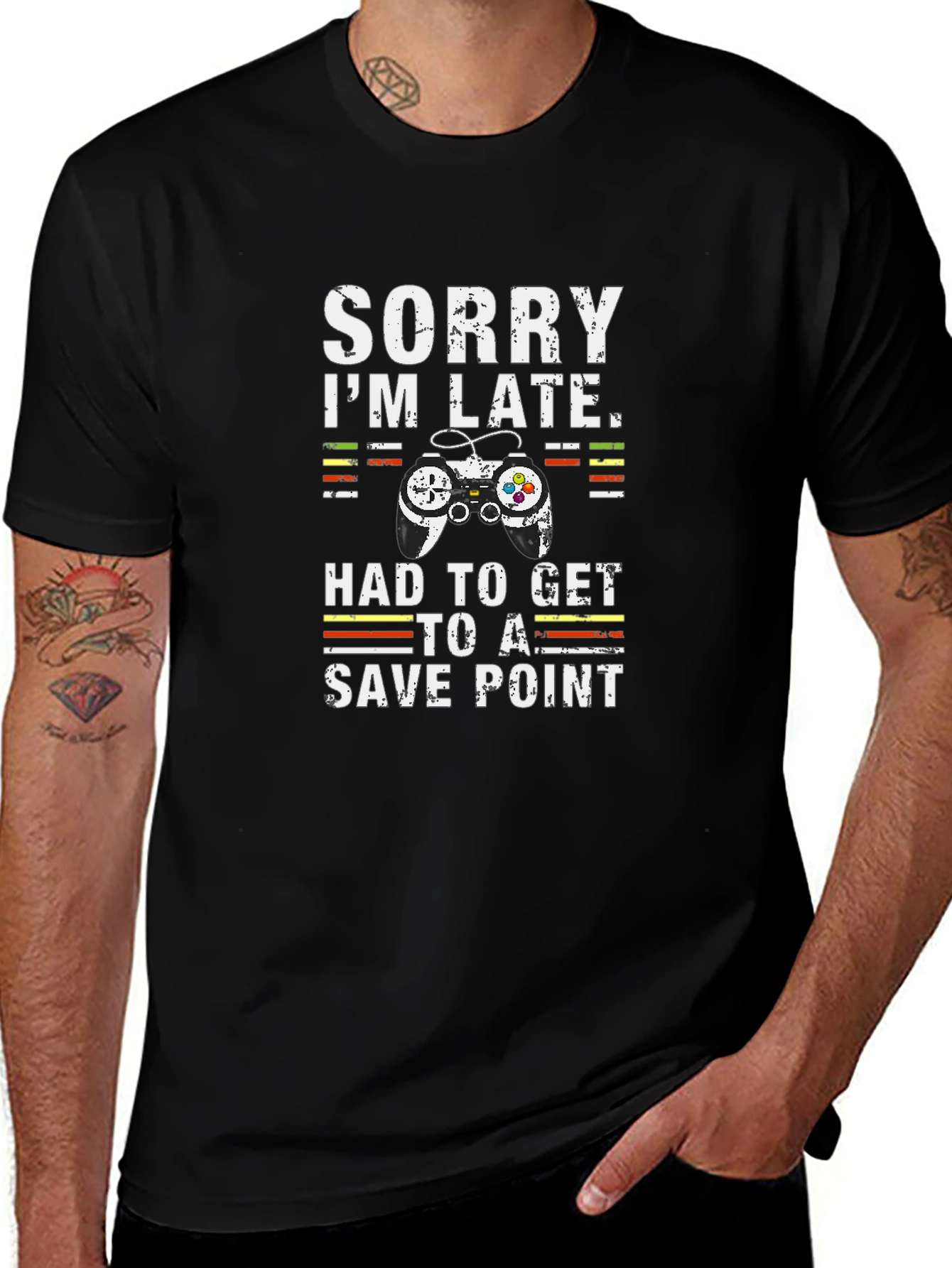 Gamer T-Shirt: Sorry Im Late Save Point Tee