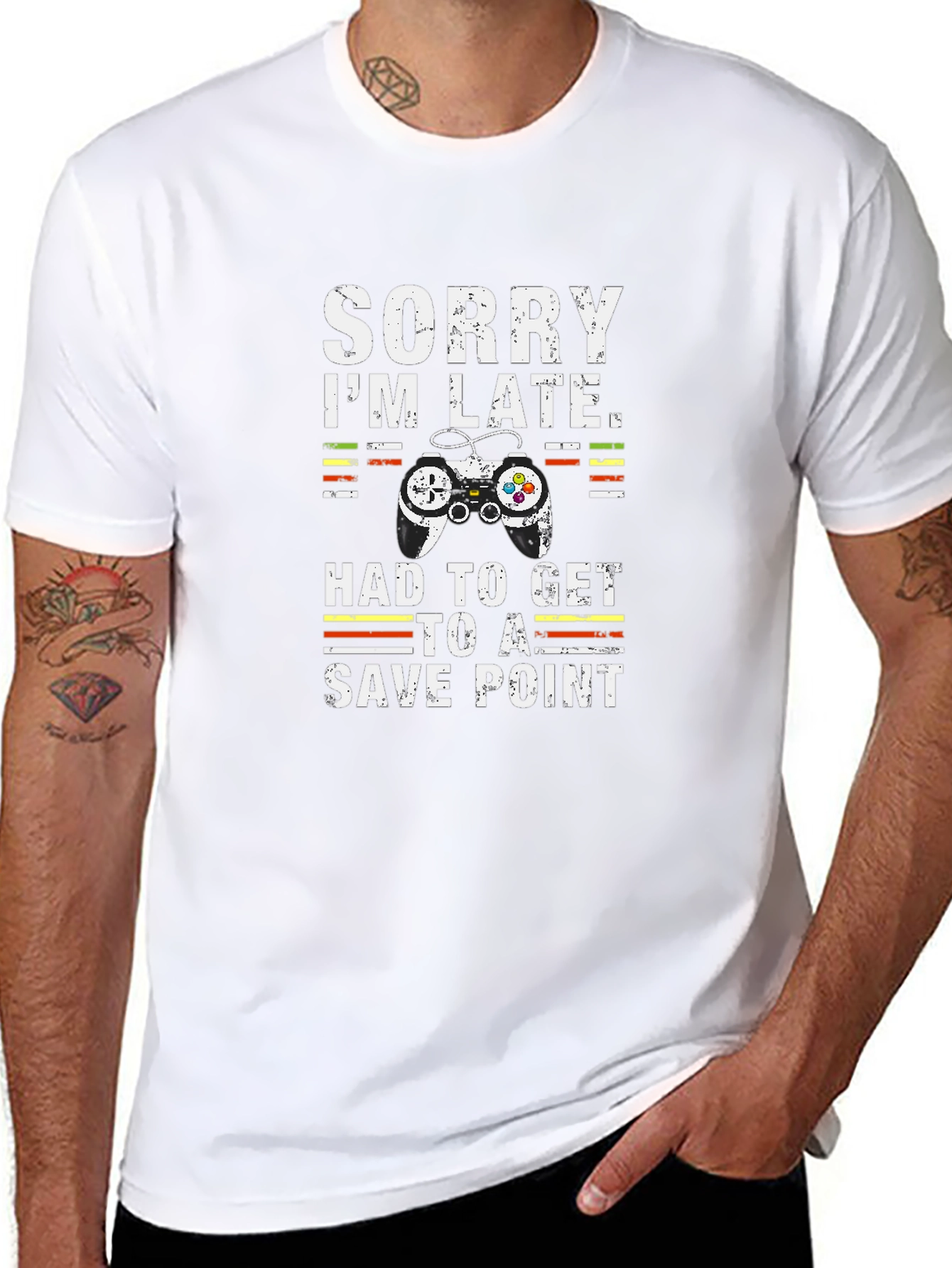 Gamer T-Shirt: Sorry Im Late Save Point Tee