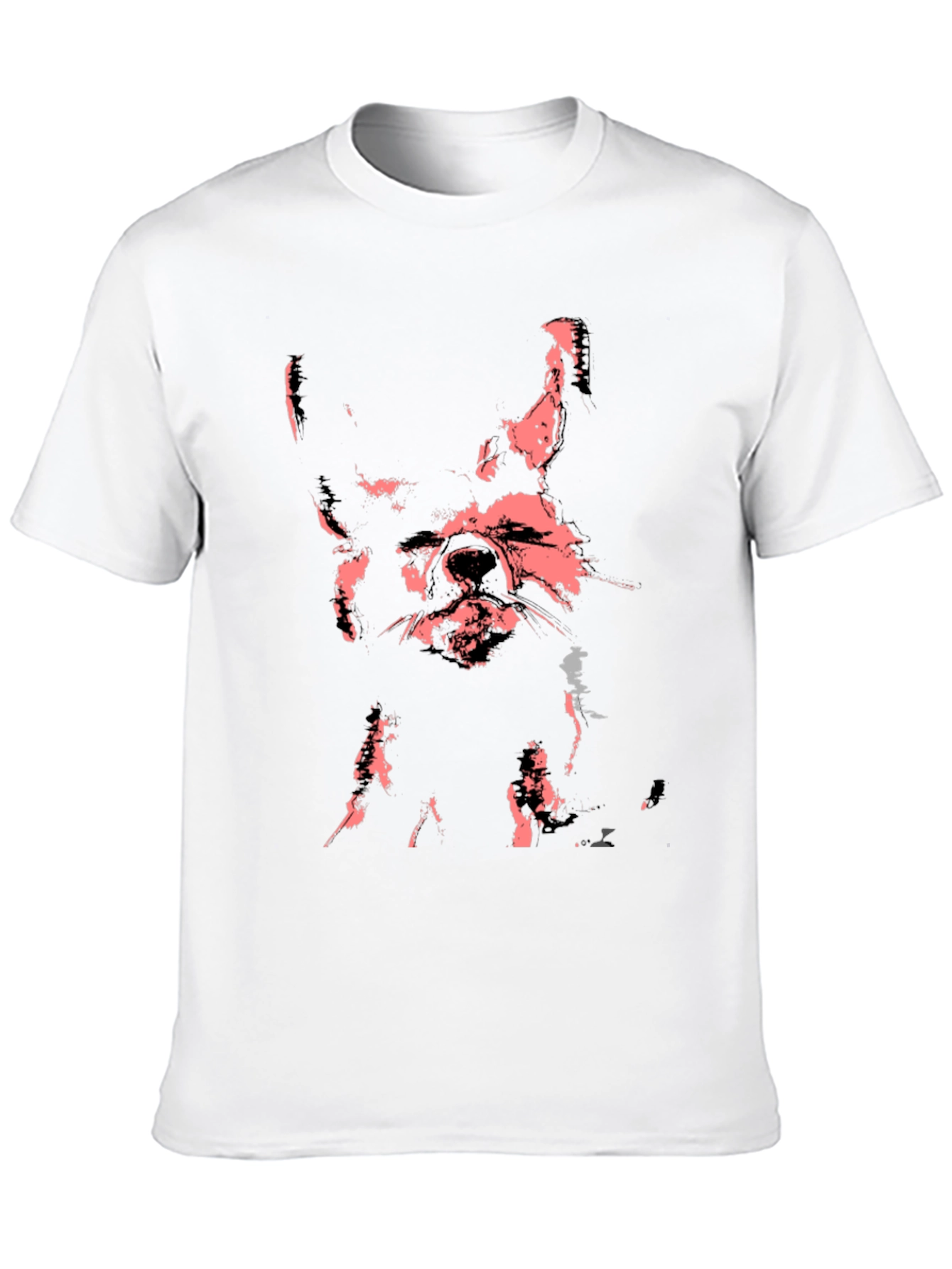 Abstract Dog Graphic Black T-Shirt