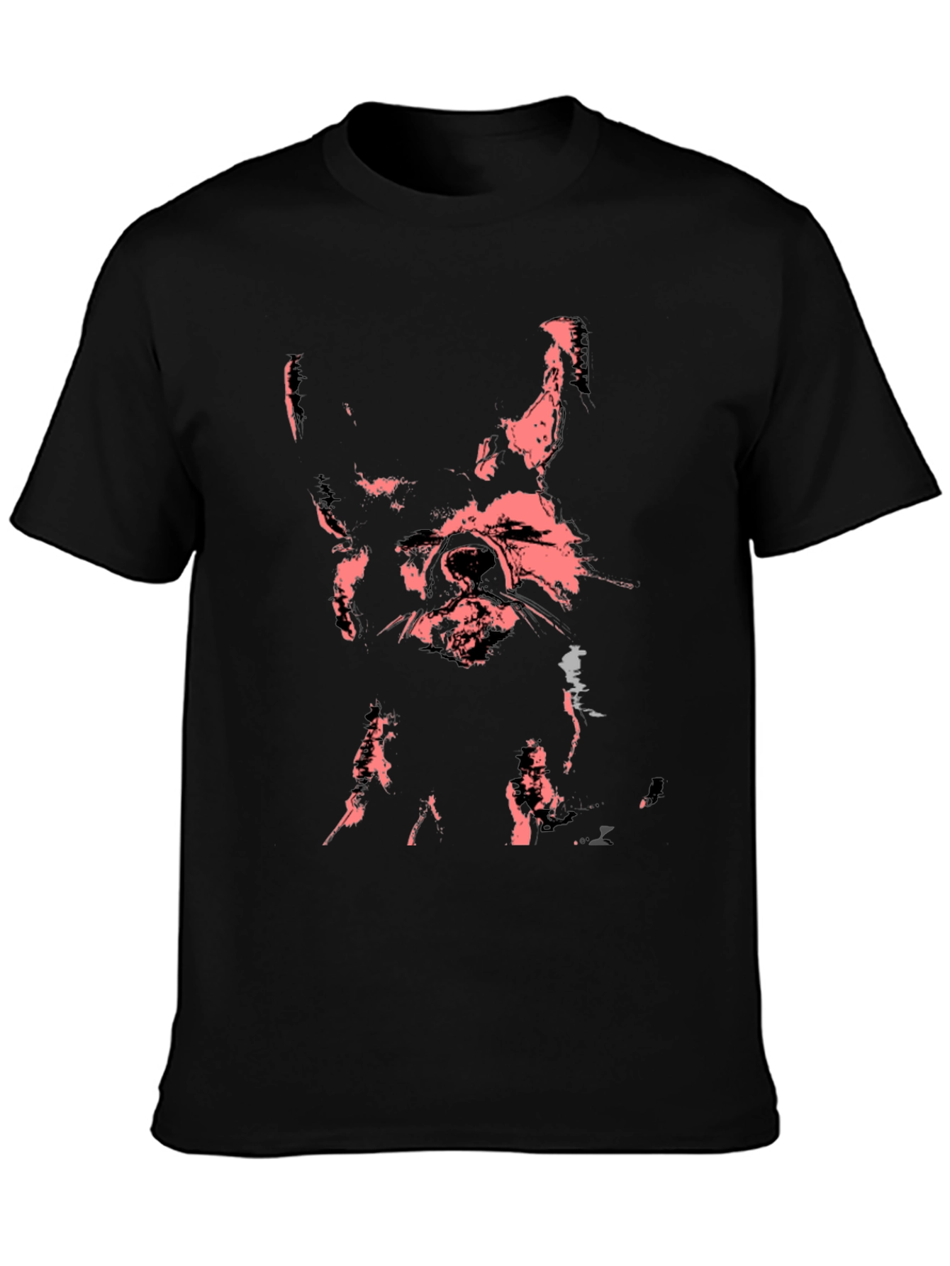 Abstract Dog Graphic Black T-Shirt