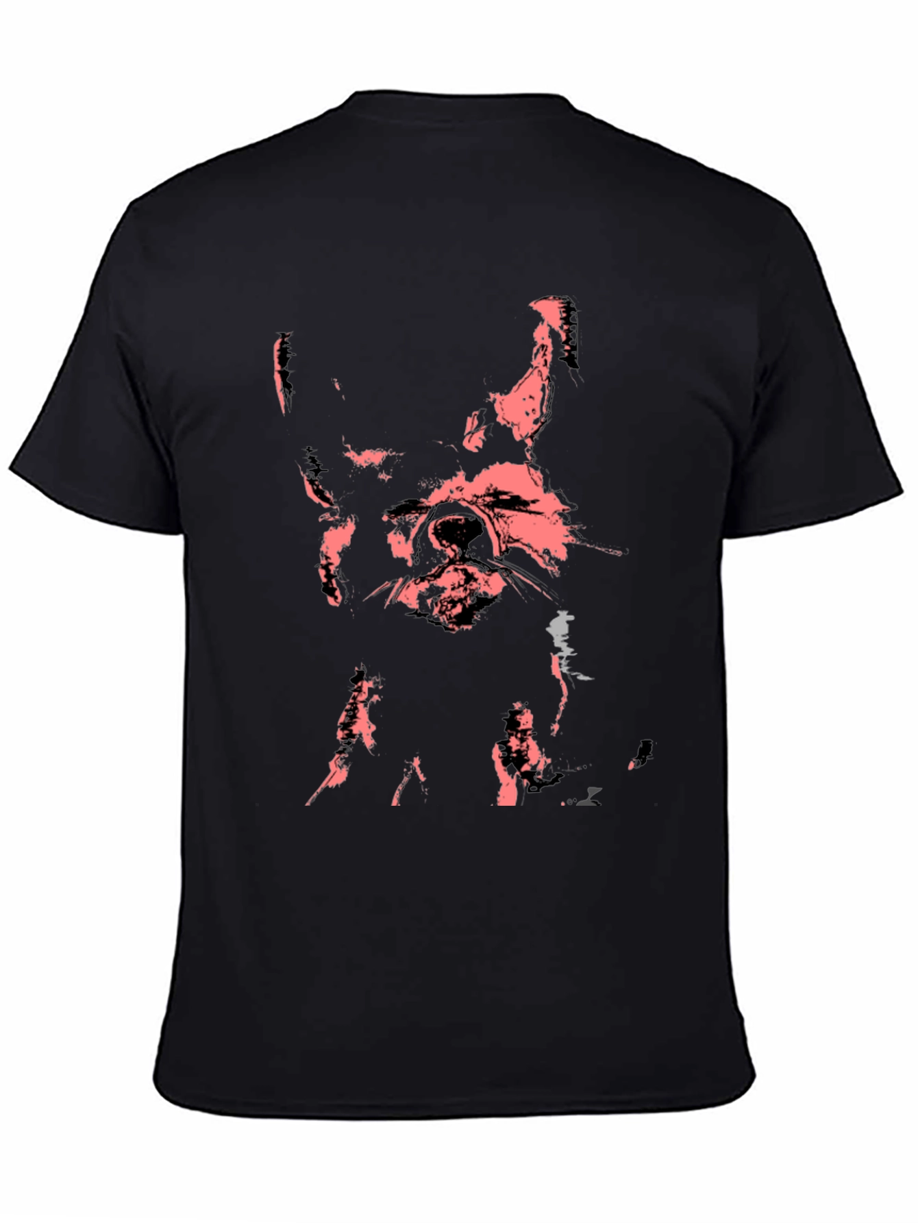 Abstract Dog Graphic Black T-Shirt