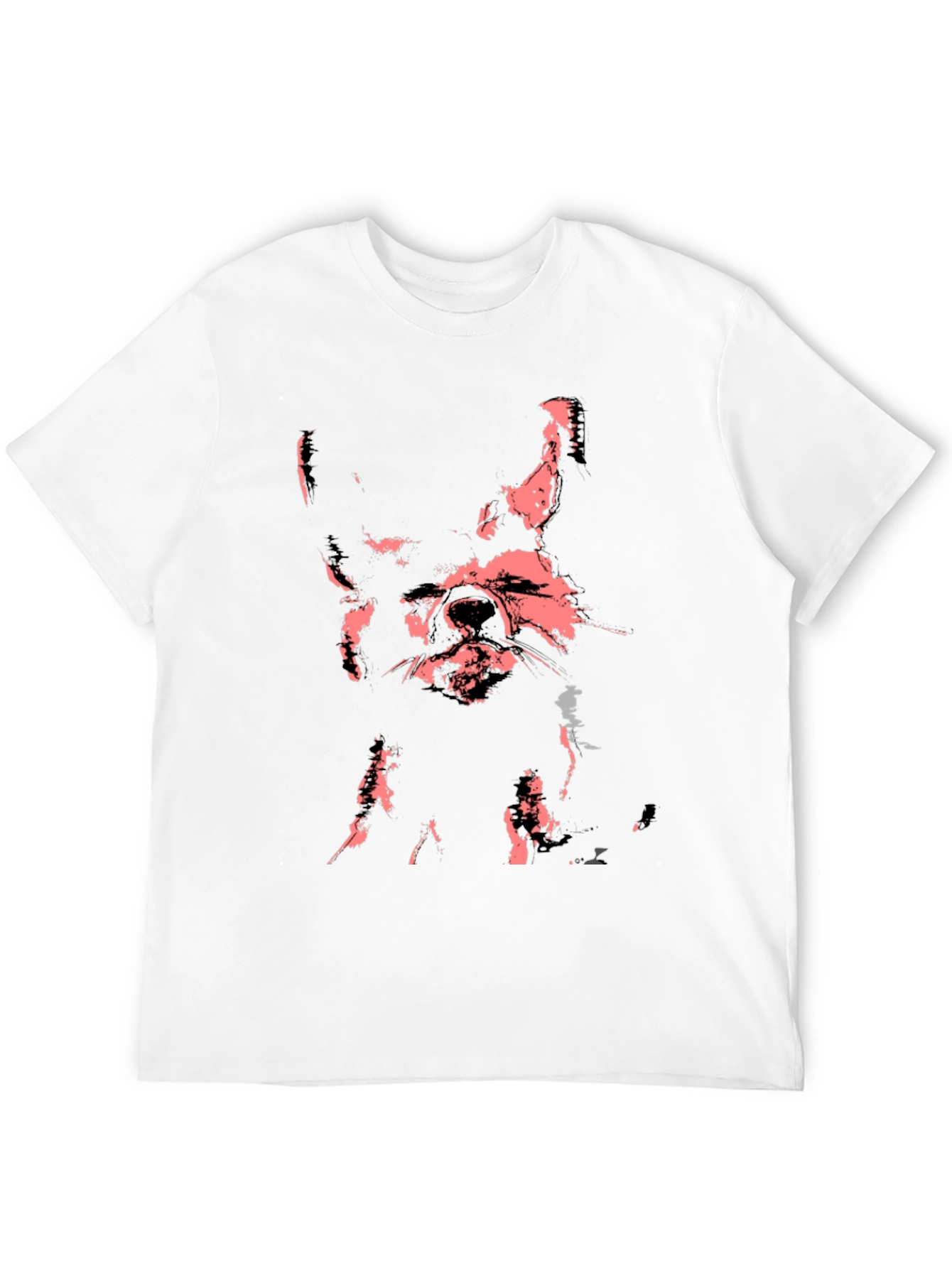 Abstract Dog Graphic Black T-Shirt