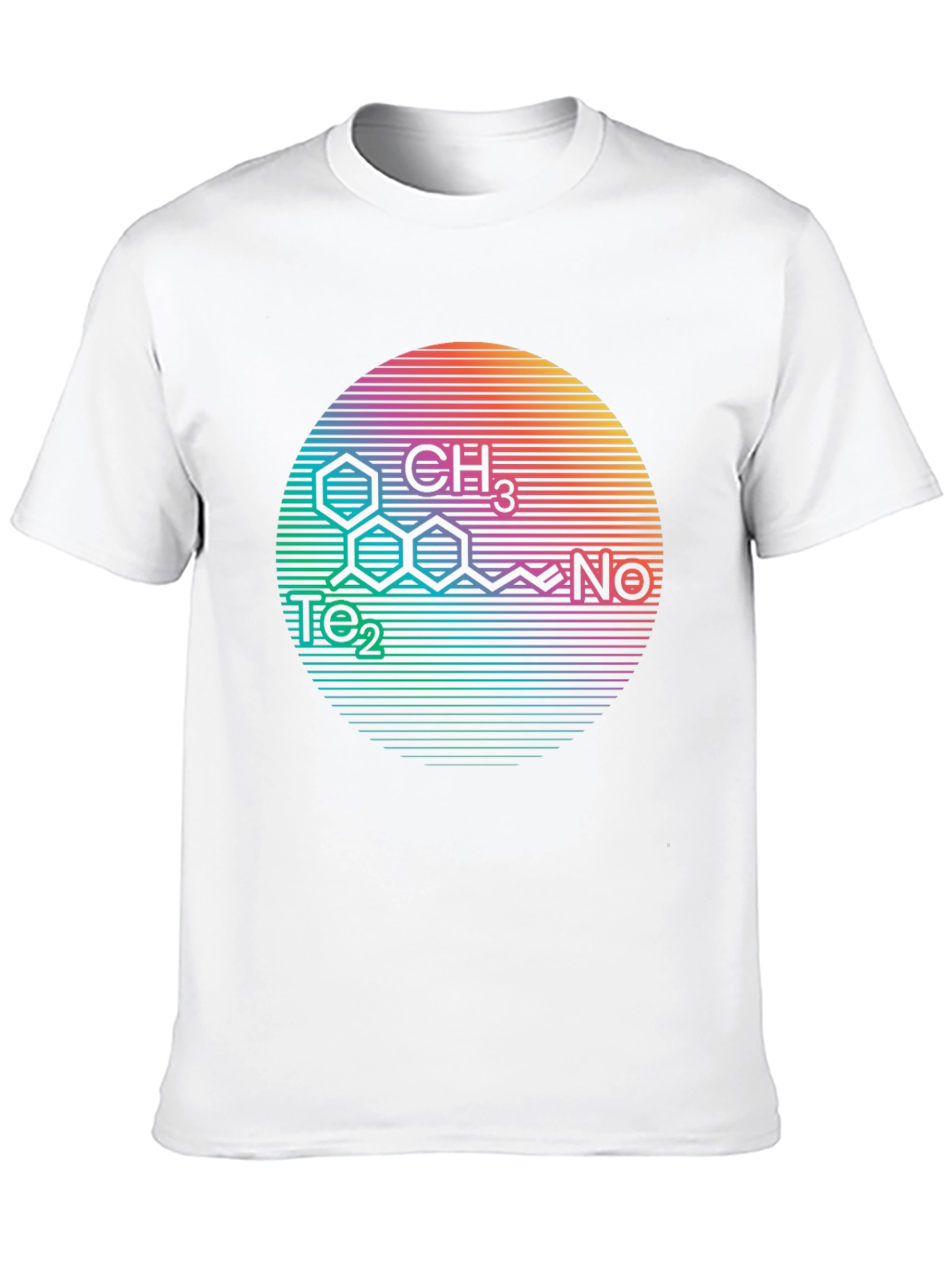 Molecular Structure Rainbow Circle Black T-Shirt