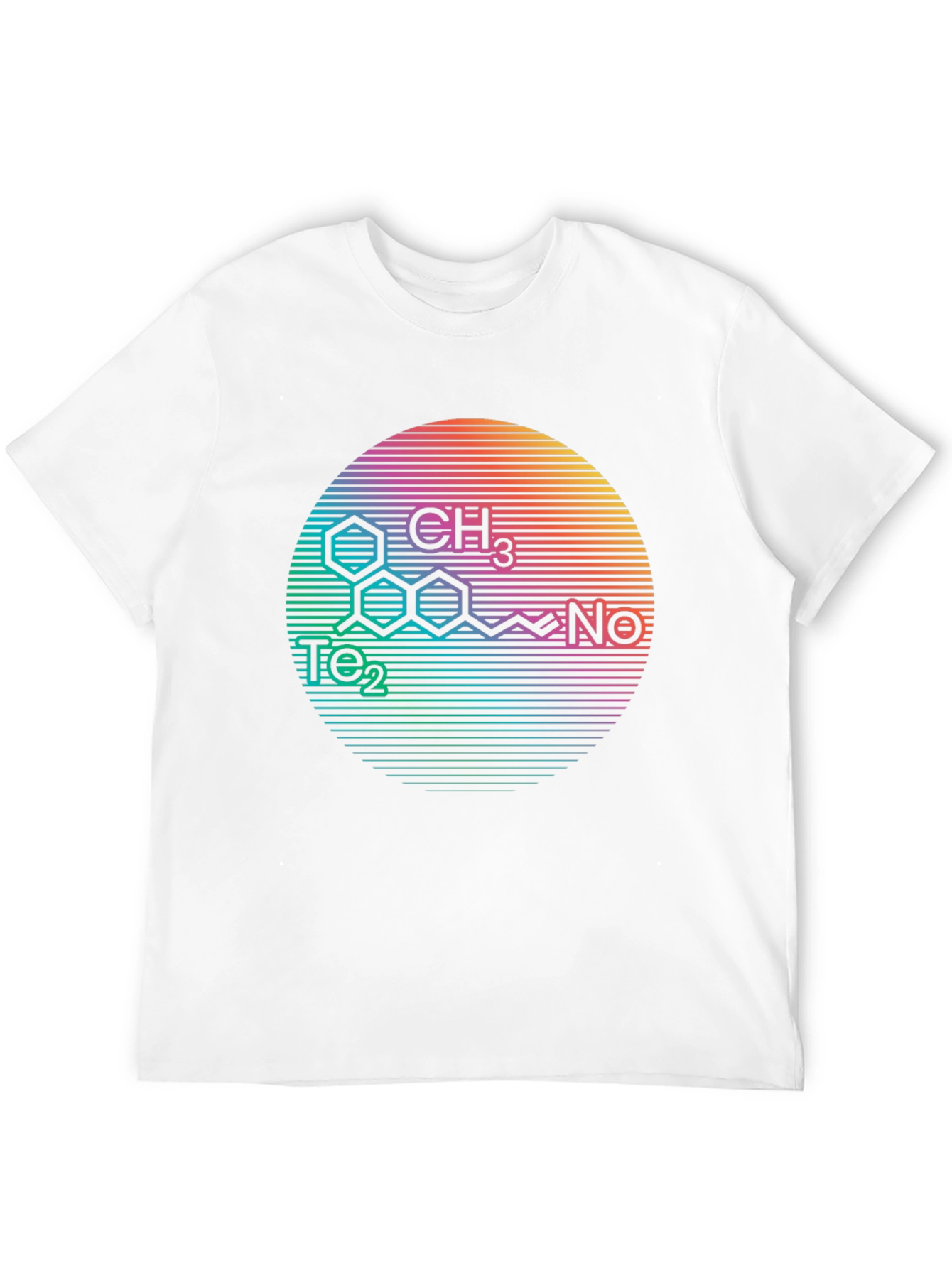 Molecular Structure Rainbow Circle Black T-Shirt