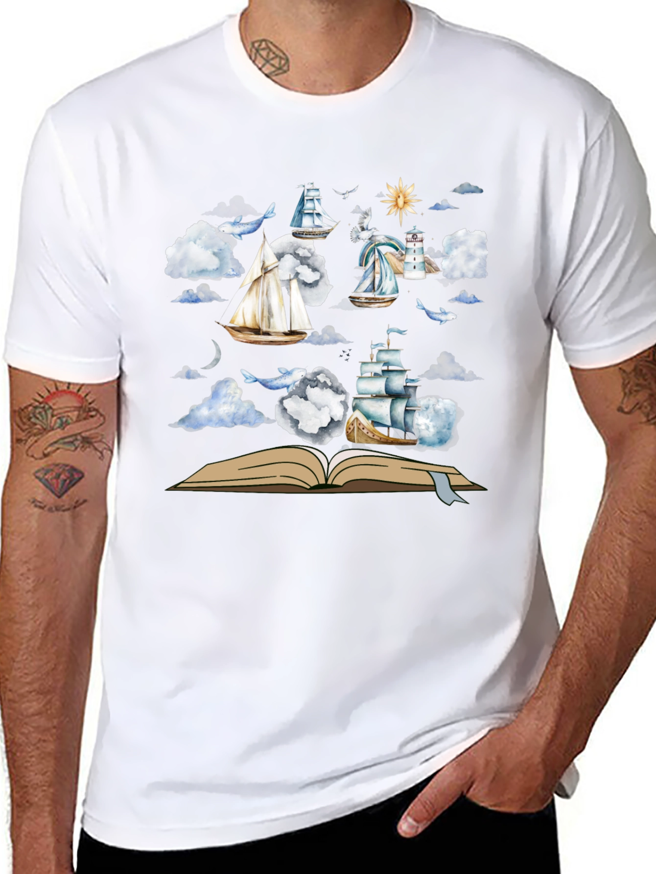 Nautical Open Book T-Shirt