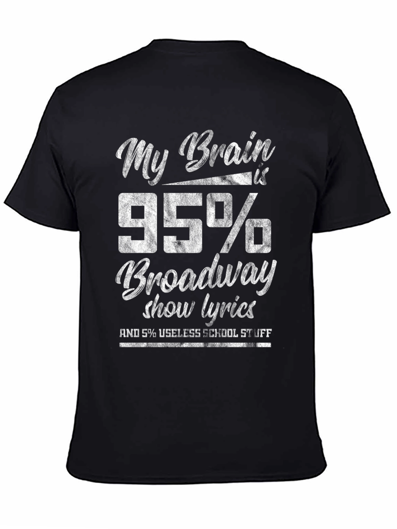 Broadway Lyrics T-Shirt: My Brain is 95% Broadway