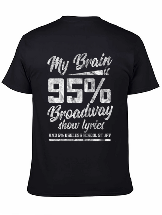 Broadway Lyrics T-Shirt: My Brain is 95% Broadway