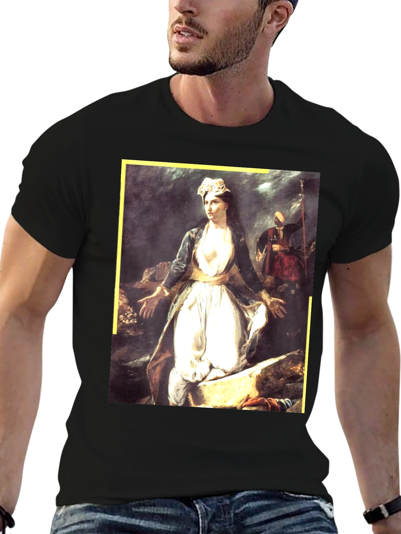 Woman Painting T-Shirt - Black