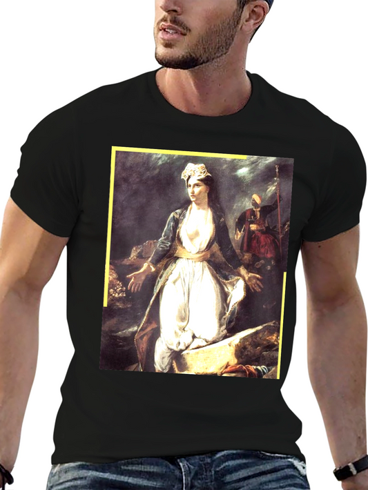 Woman Painting T-Shirt - Black