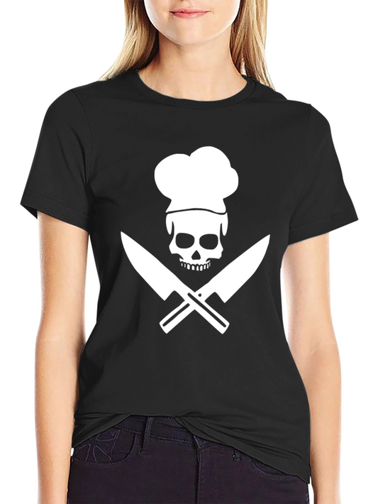 Chef Skull Graphic T-Shirt - Culinary Pirate Tee