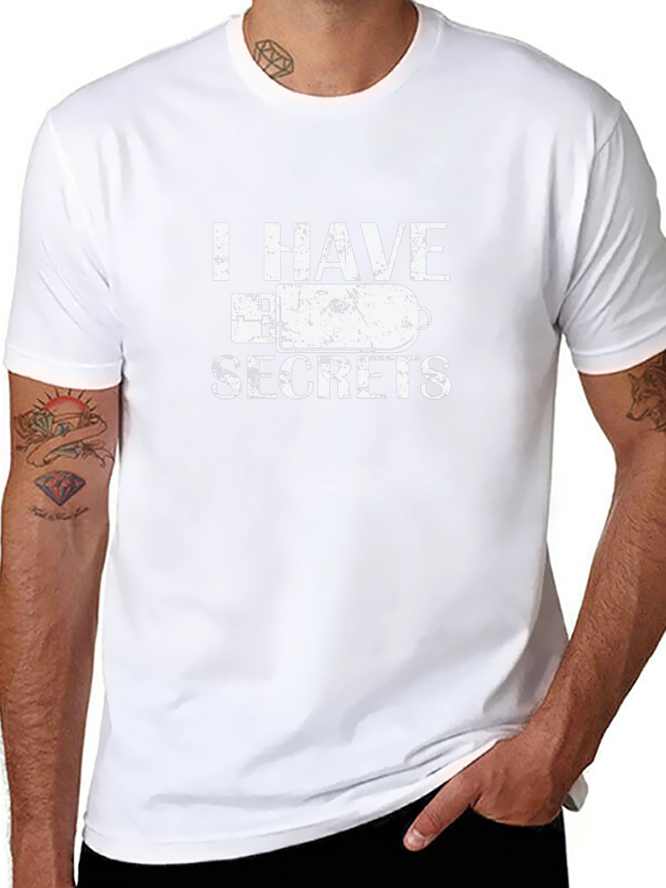 I Have Secrets USB Drive Black T-Shirt