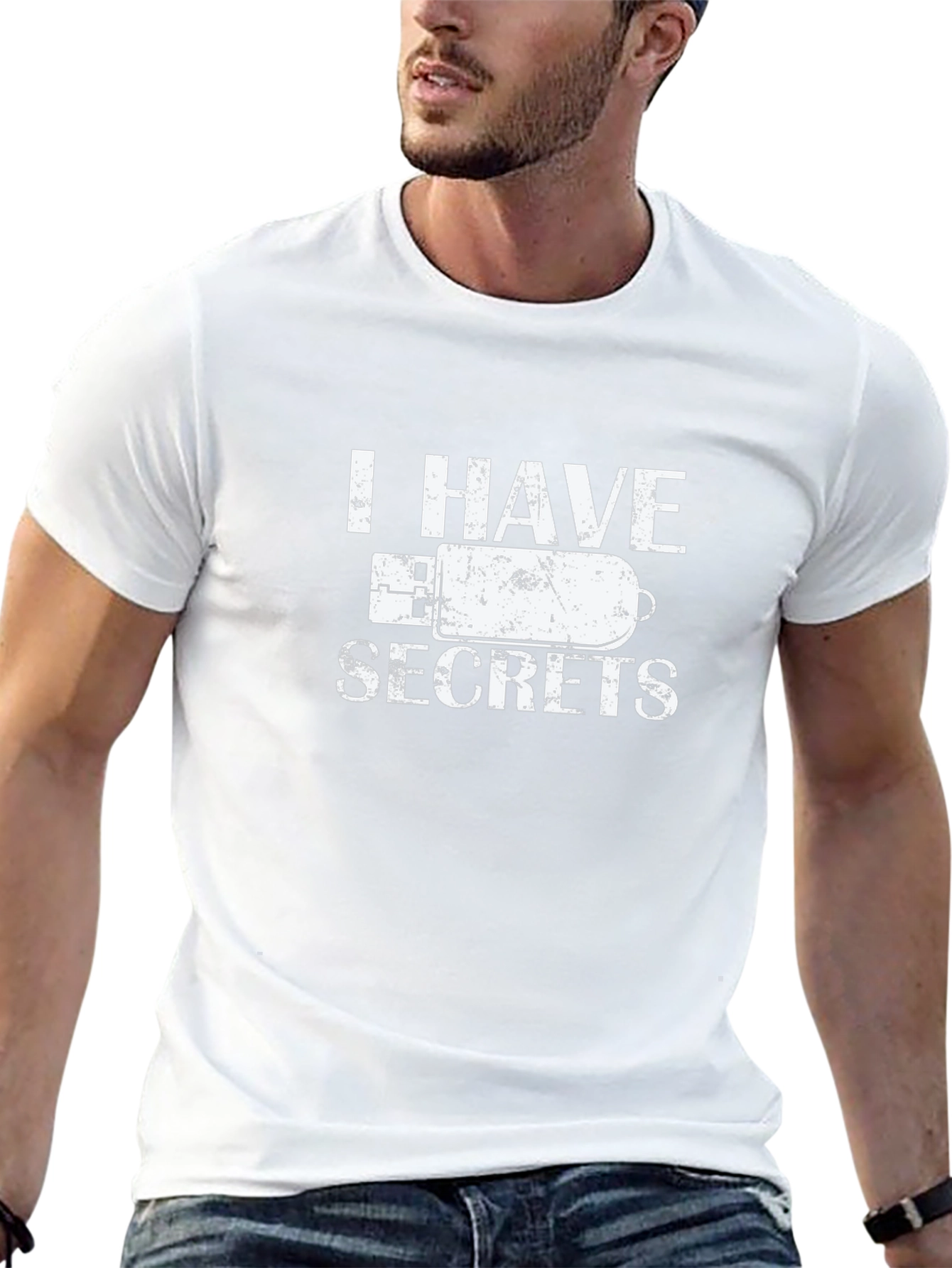 I Have Secrets USB Drive Black T-Shirt
