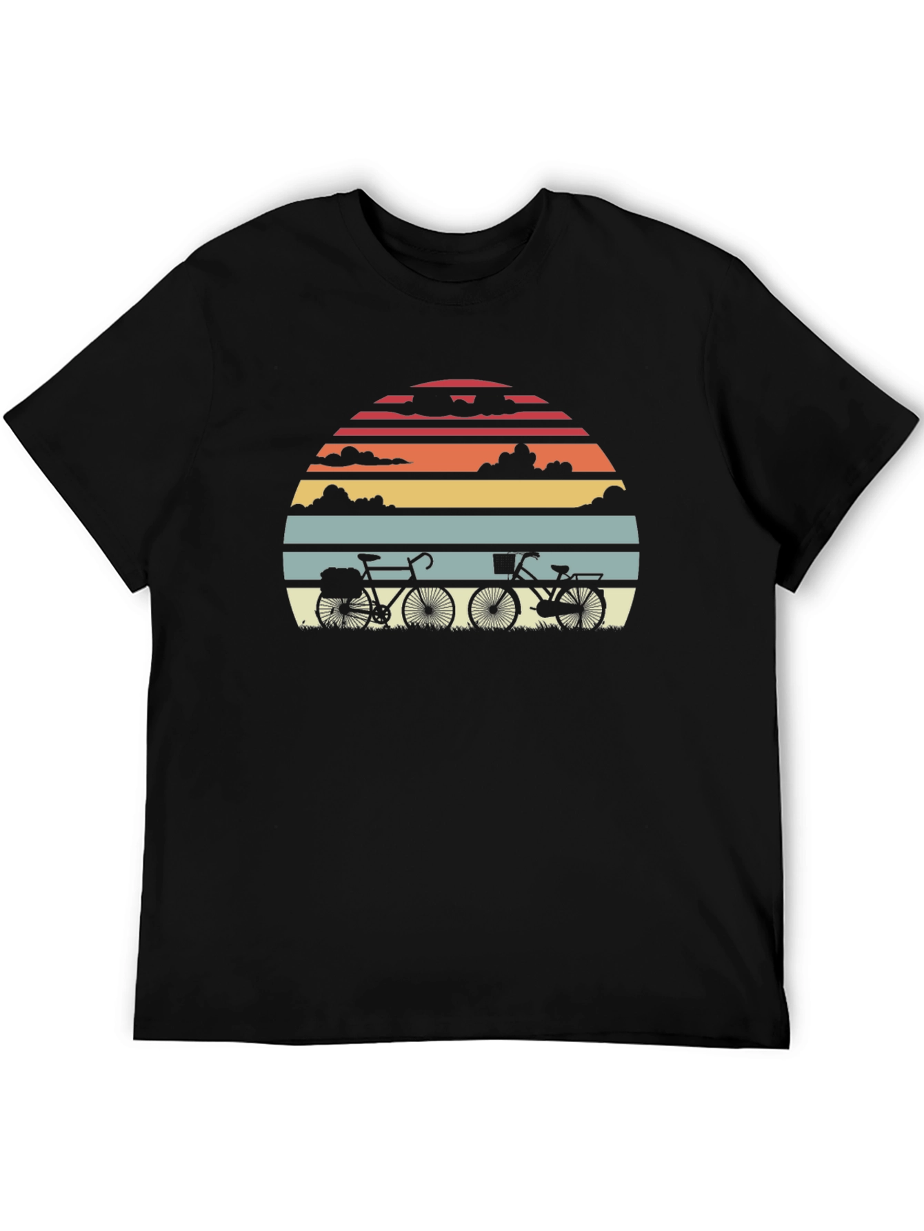 Retro Sunset Bicycle Graphic T-Shirt