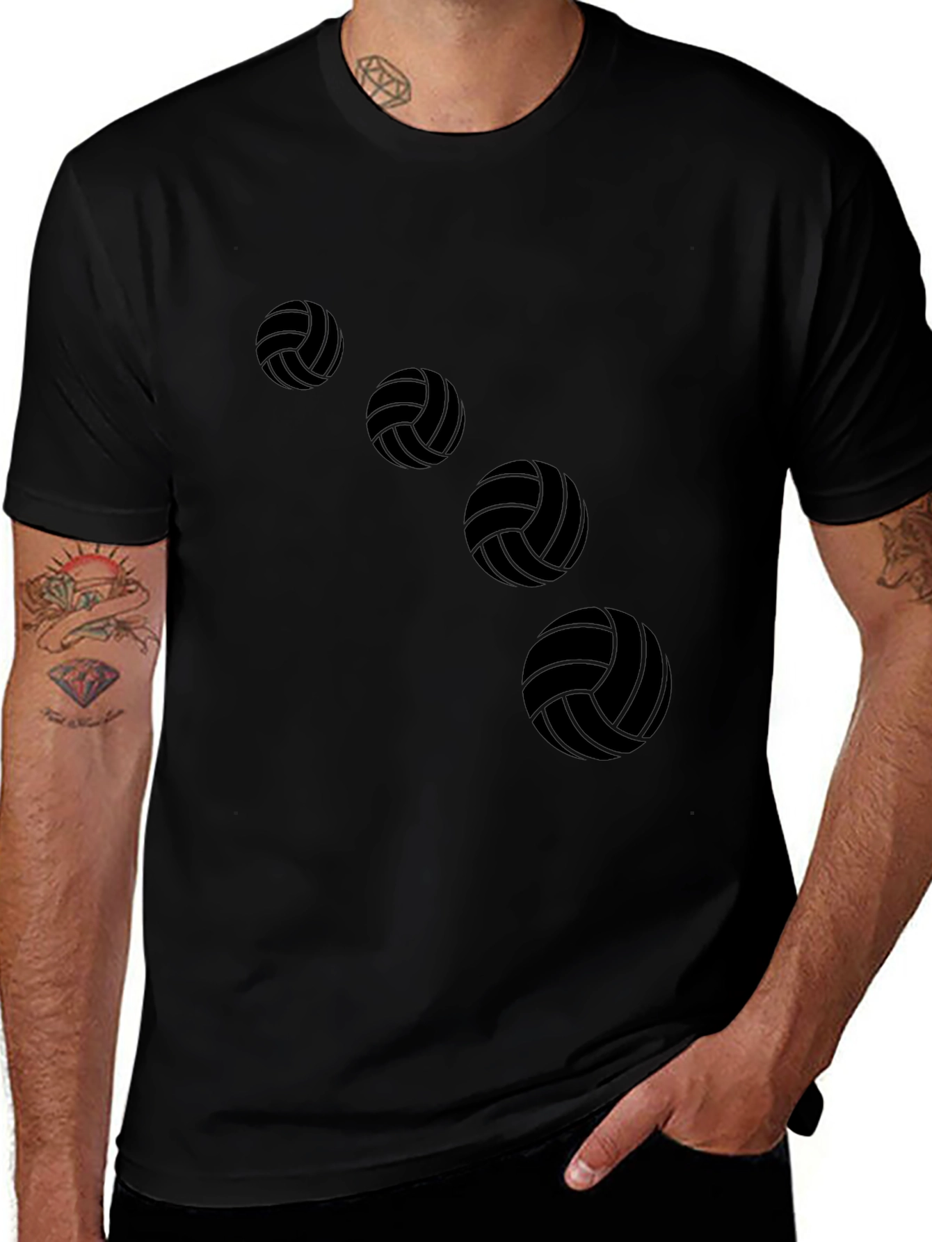 Volleyball Graphic Tee - Black Casual Shirt