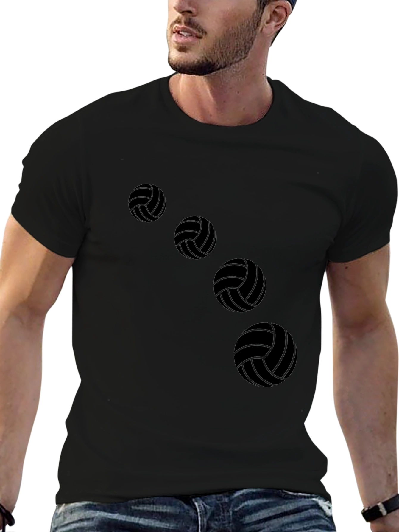 Volleyball Graphic Tee - Black Casual Shirt