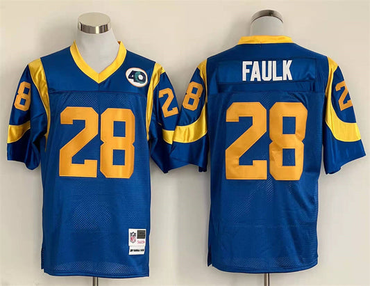 Men's San Louis Rams Marshall Faulk Mitchell & Ness Blue Legacy Replica Jerseys