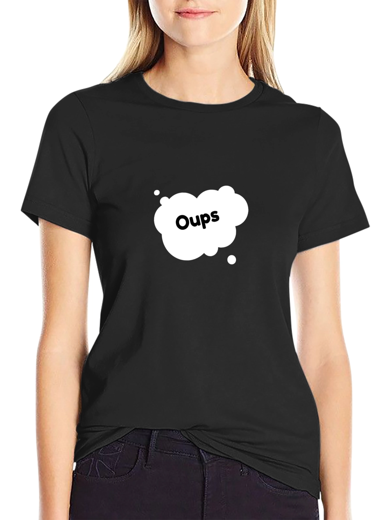 Oops Graphic Print Crew Neck T-Shirt