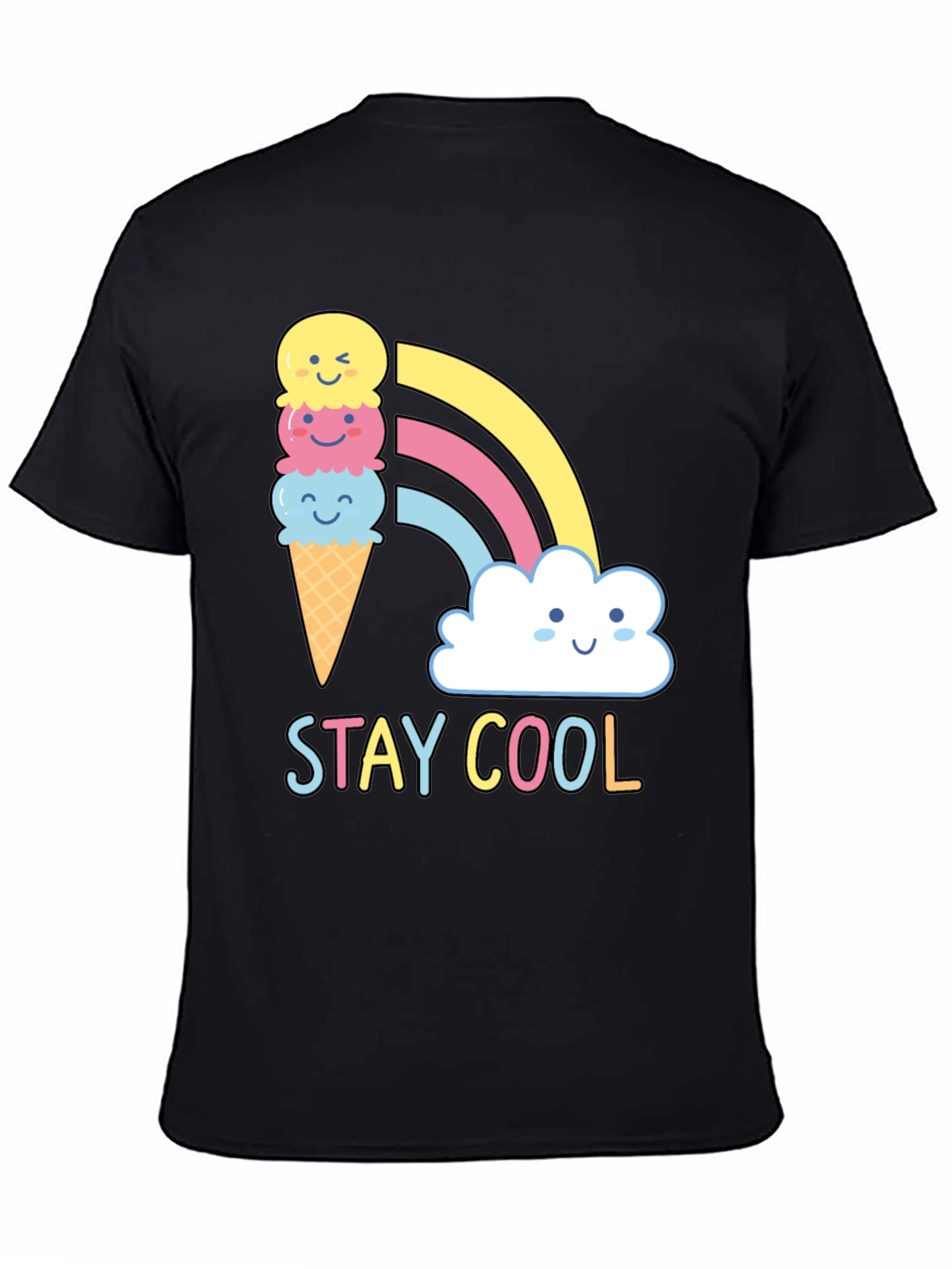 Stay Cool T-Shirt - Ice Cream Rainbow Graphic