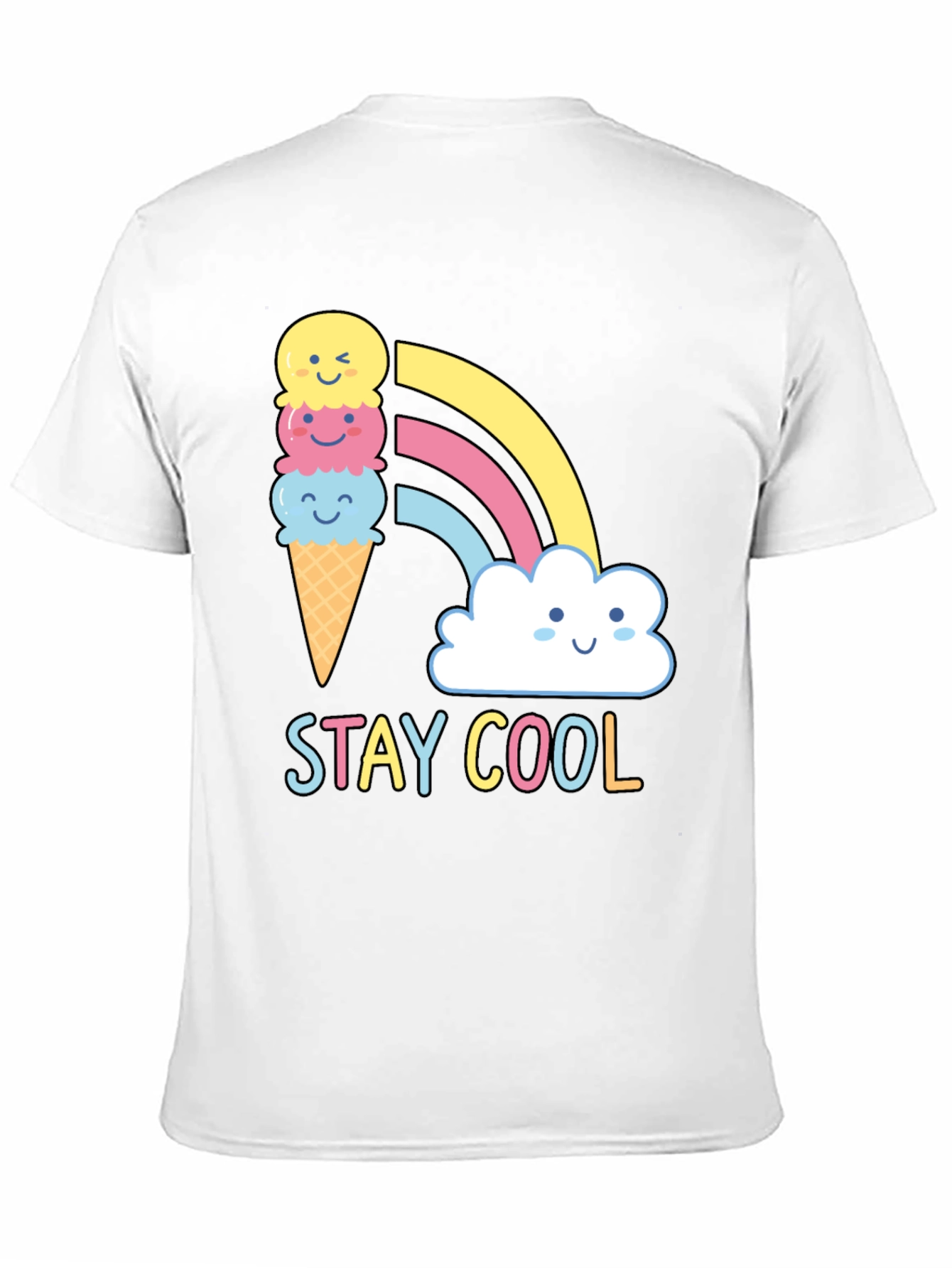 Stay Cool T-Shirt - Ice Cream Rainbow Graphic