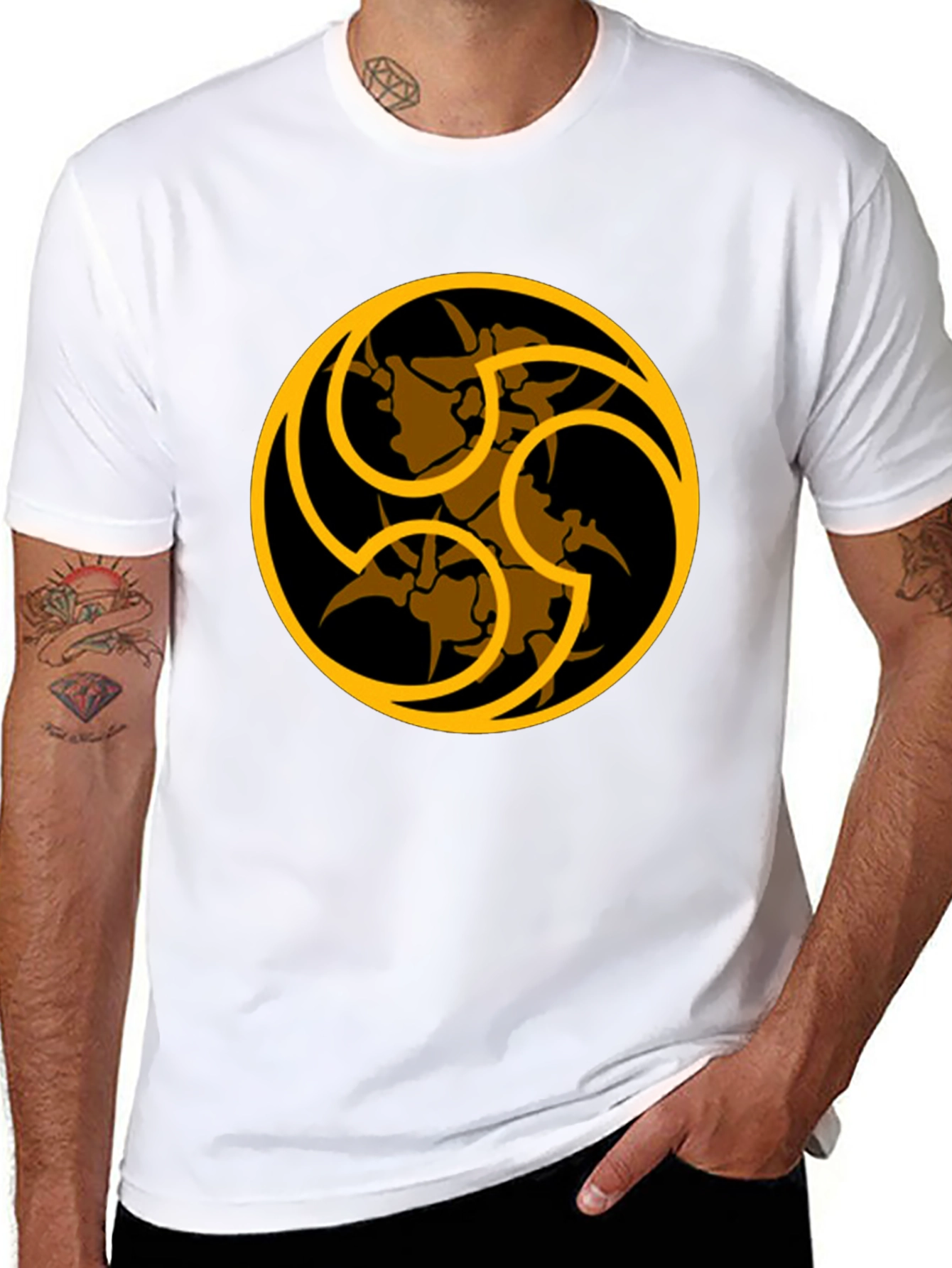Unique Graphic Print Black T-Shirt