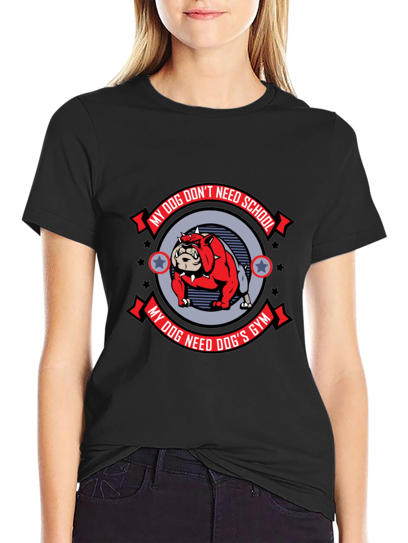 Dog Gym Bulldog Graphic Tee - Mens Black T-Shirt