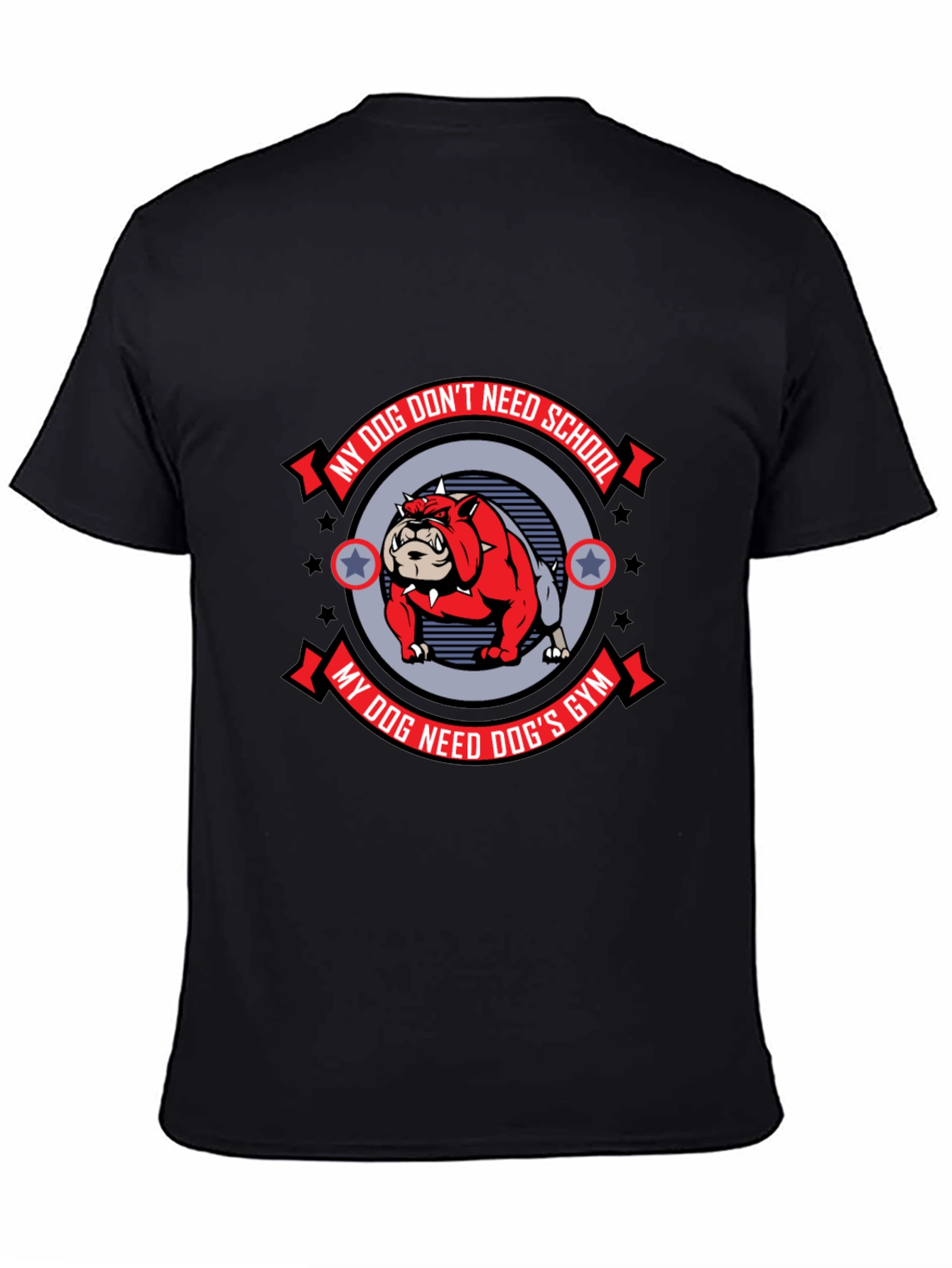 Dog Gym Bulldog Graphic Tee - Mens Black T-Shirt