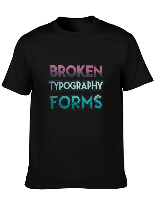 Broken Typography Forms Graphic T-Shirt