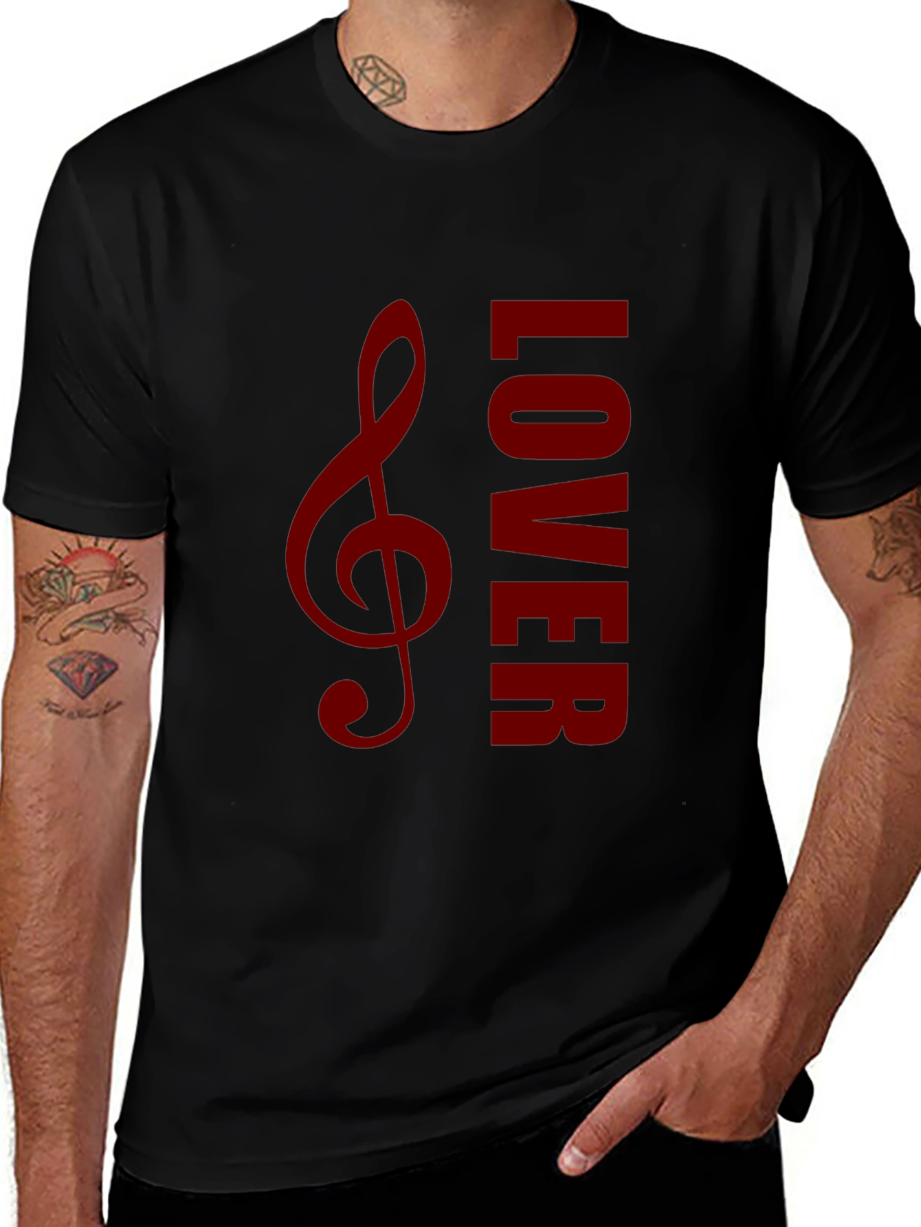 Music Lover Graphic Tee - Black Cotton T-Shirt
