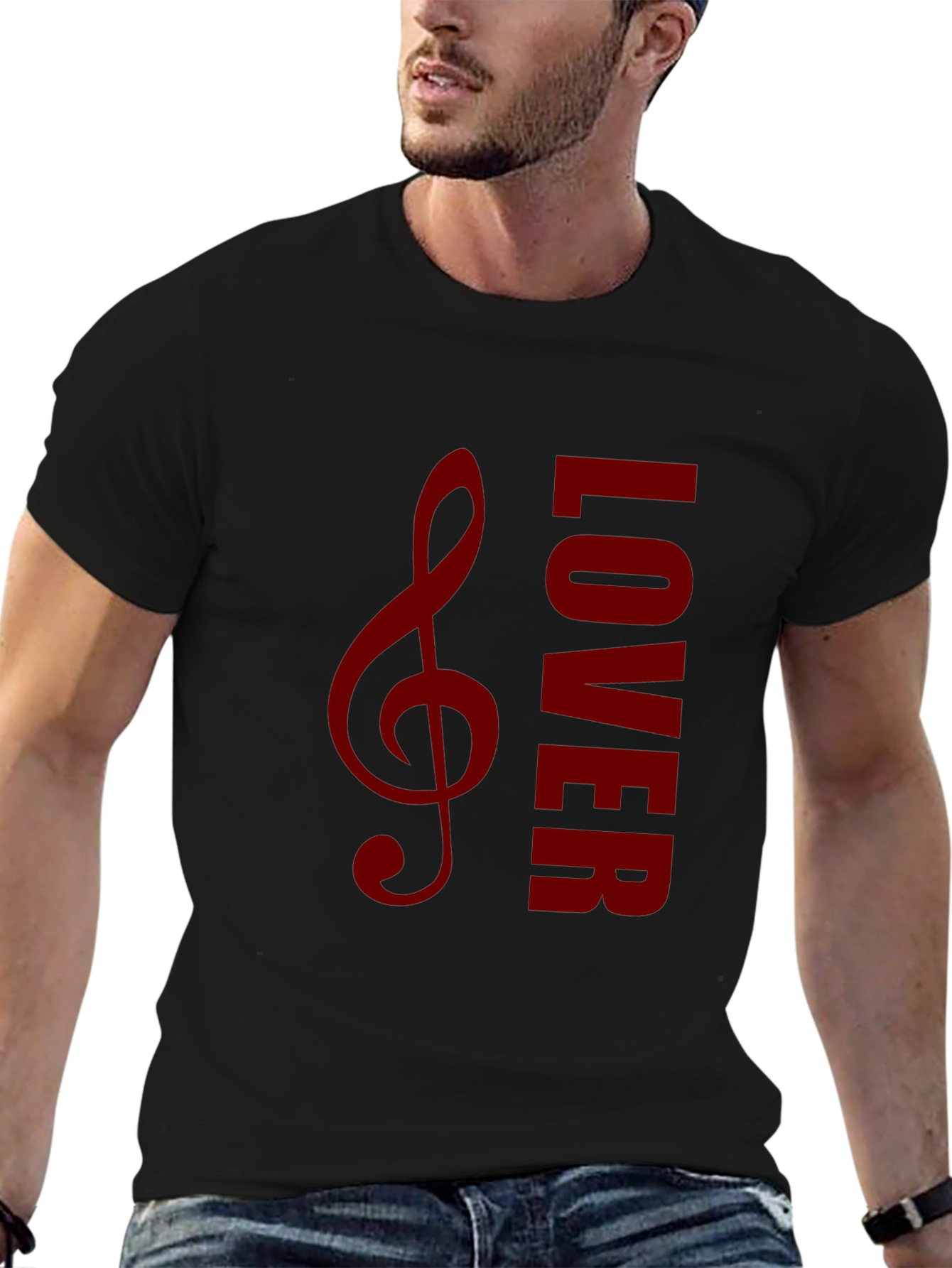 Music Lover Graphic Tee - Black Cotton T-Shirt