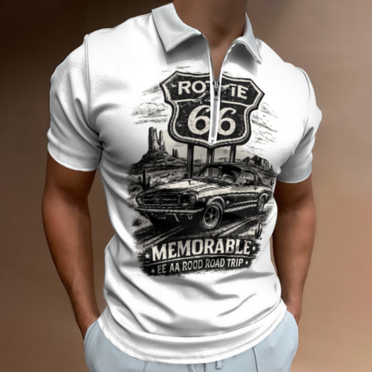 Route 66 Vintage Muscle Car Shirt, Retro American Road Trip Graphic Tee, Classic Desert Highway Apparel, Old School Car Lover Unisex Fashion Top(z706)