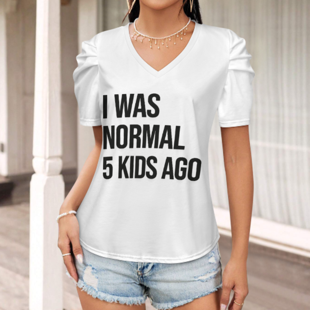 I Was Normal 5 Kids Ago Funny Mom Life Graphic Tee, Retro Parenting Humor Shirt, Trendy Motherhood Quote T-Shirt, Casual Family Life Top, Gift for Busy Moms(z693)