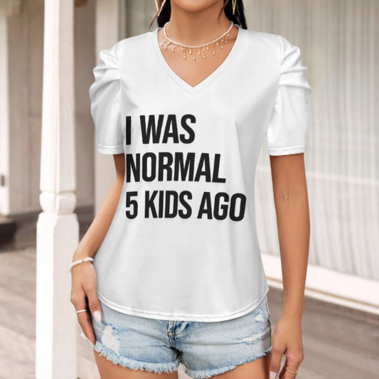 I Was Normal 5 Kids Ago Funny Mom Life Graphic Tee, Retro Parenting Humor Shirt, Trendy Motherhood Quote T-Shirt, Casual Family Life Top, Gift for Busy Moms(z693)