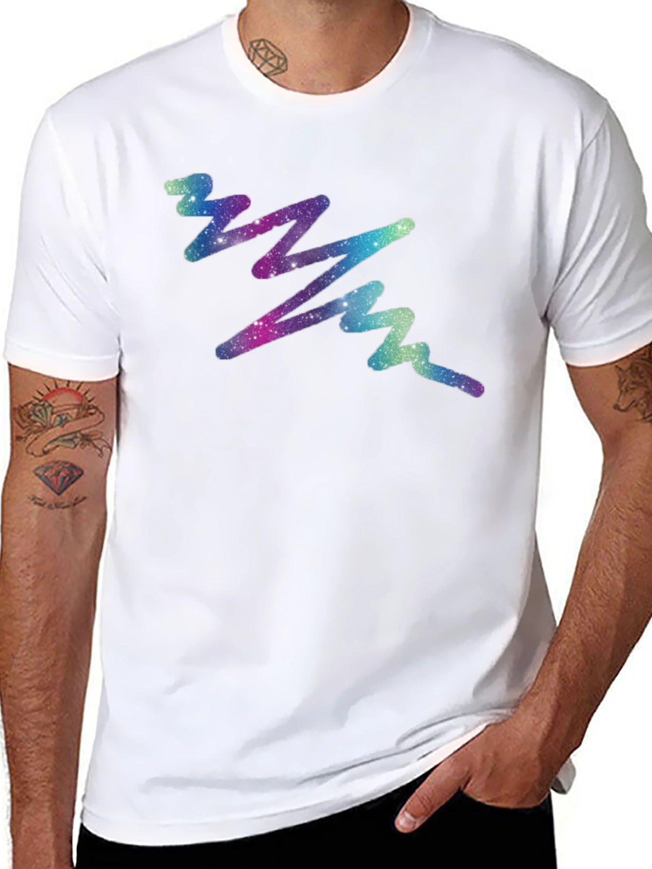Galaxy Wave Black Tee - Cosmic Style