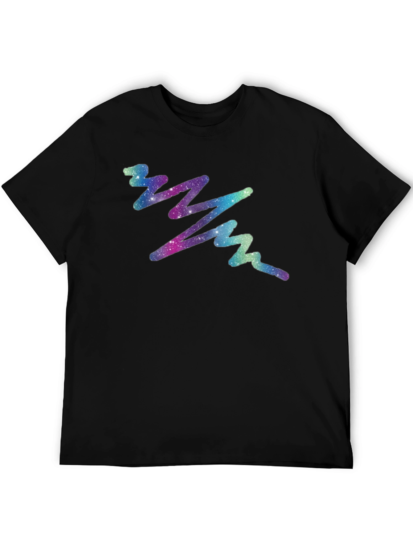 Galaxy Wave Black Tee - Cosmic Style