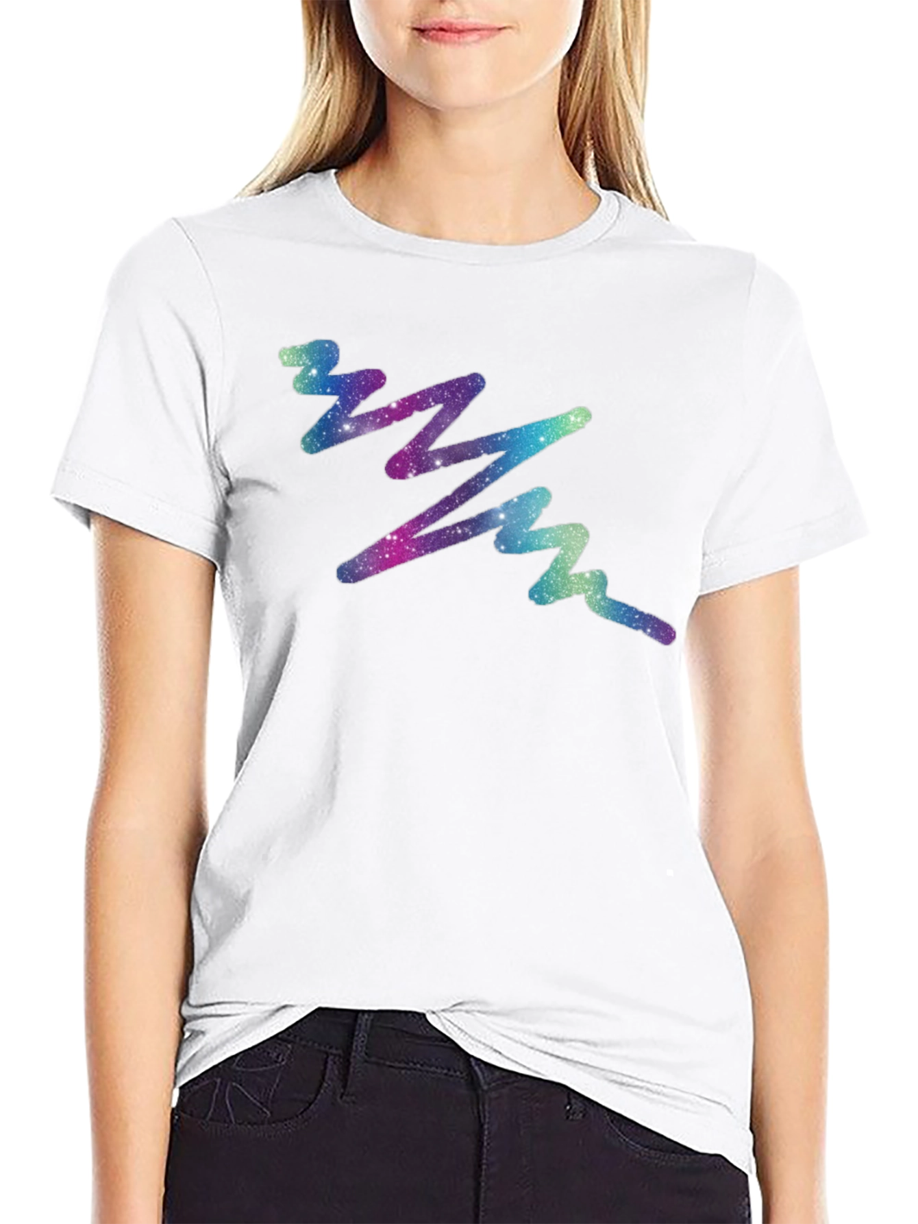 Galaxy Wave Black Tee - Cosmic Style