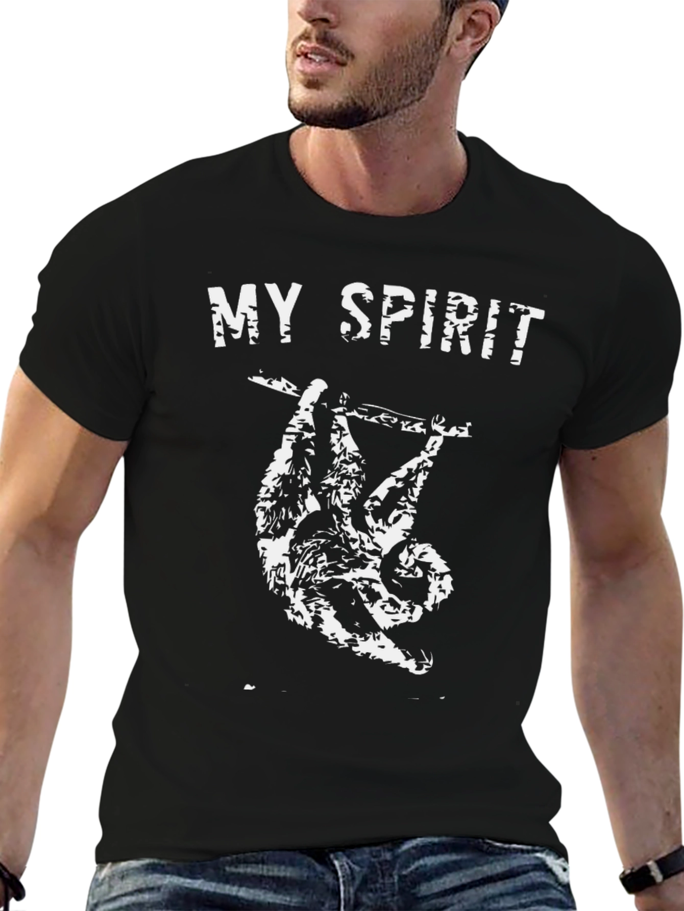 My Spirit Sloth Graphic Tee - Black