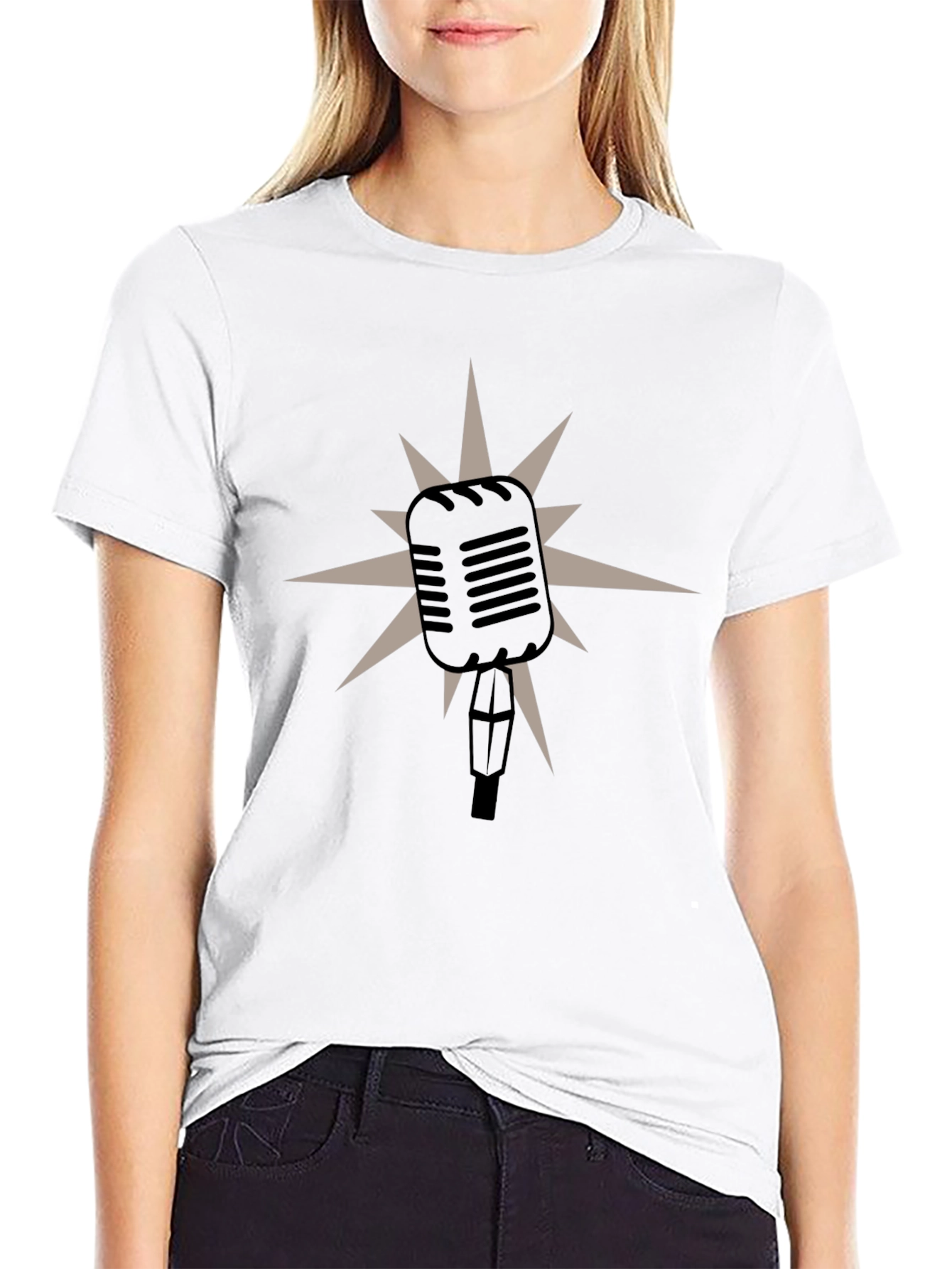 Retro Microphone Graphic Tee - Classic Style