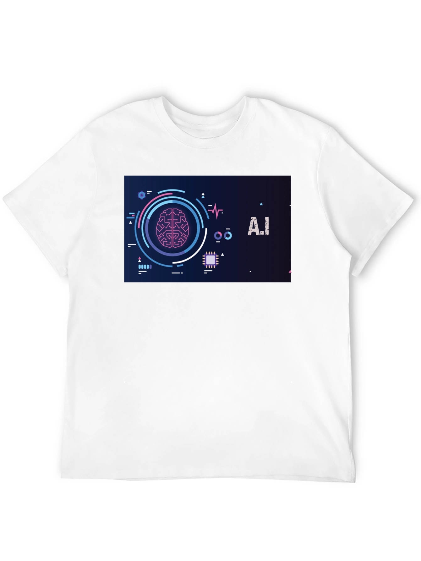 AI Brain Graphic Tee - Modern Tech Style
