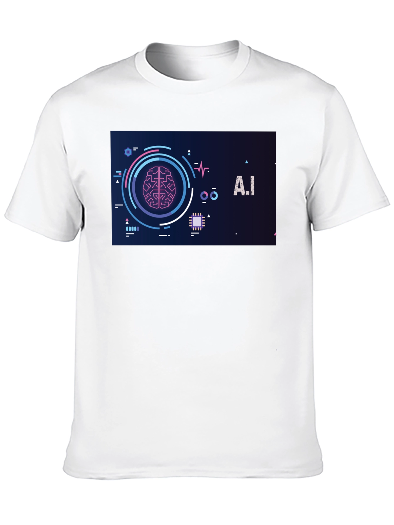 AI Brain Graphic Tee - Modern Tech Style