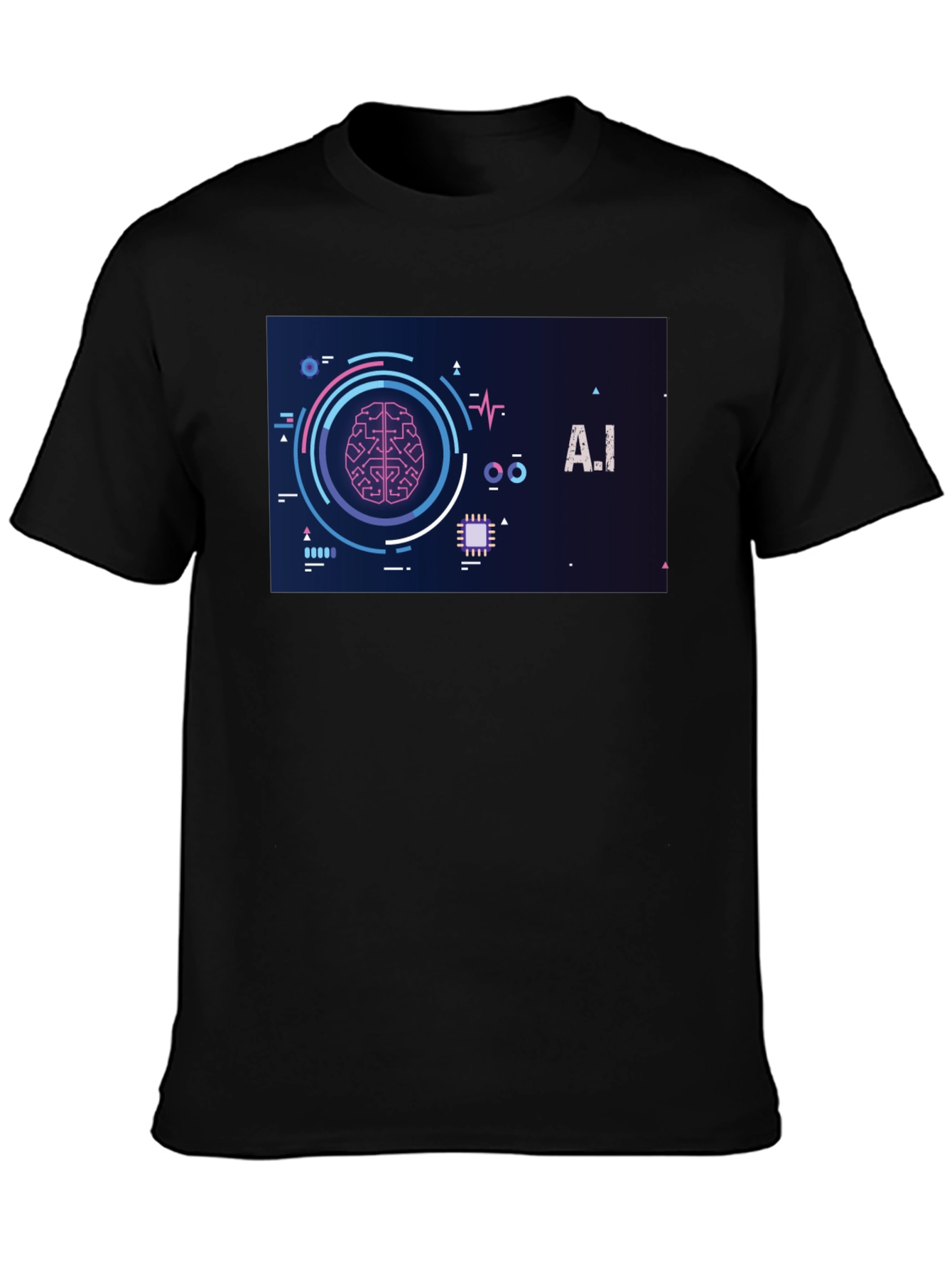 AI Brain Graphic Tee - Modern Tech Style