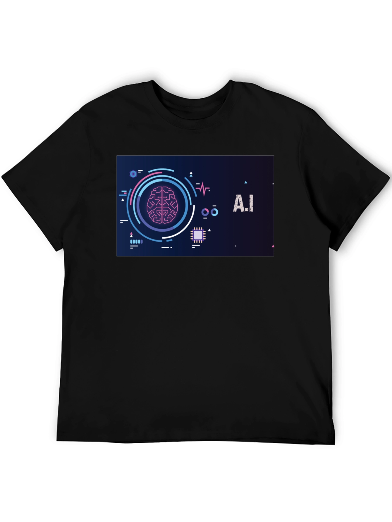 AI Brain Graphic Tee - Modern Tech Style