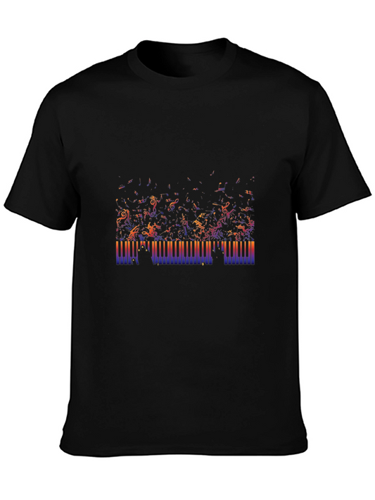 Musical Notes & Piano Keys Graphic Tee