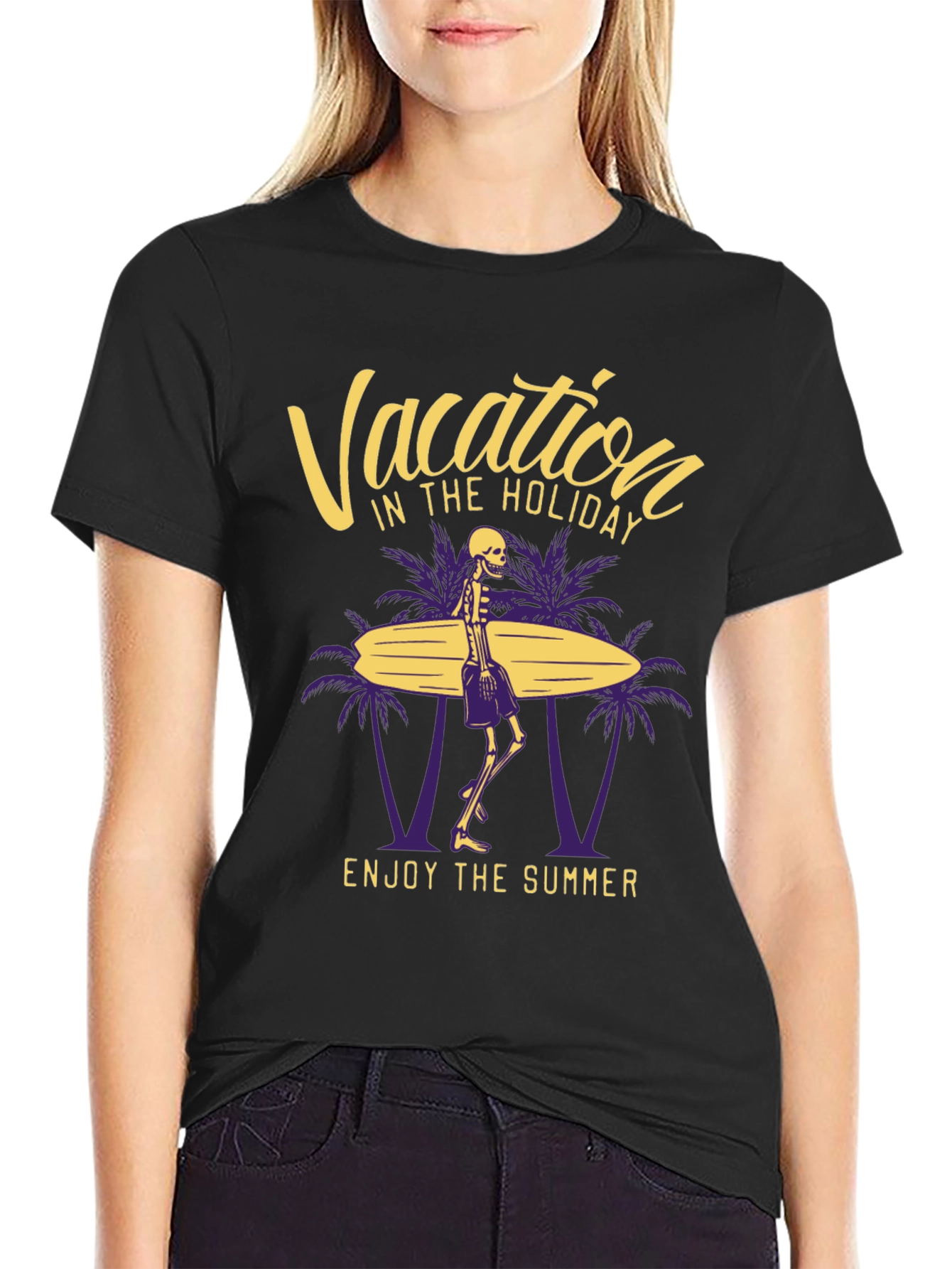 Vacation Skeleton Graphic T-Shirt