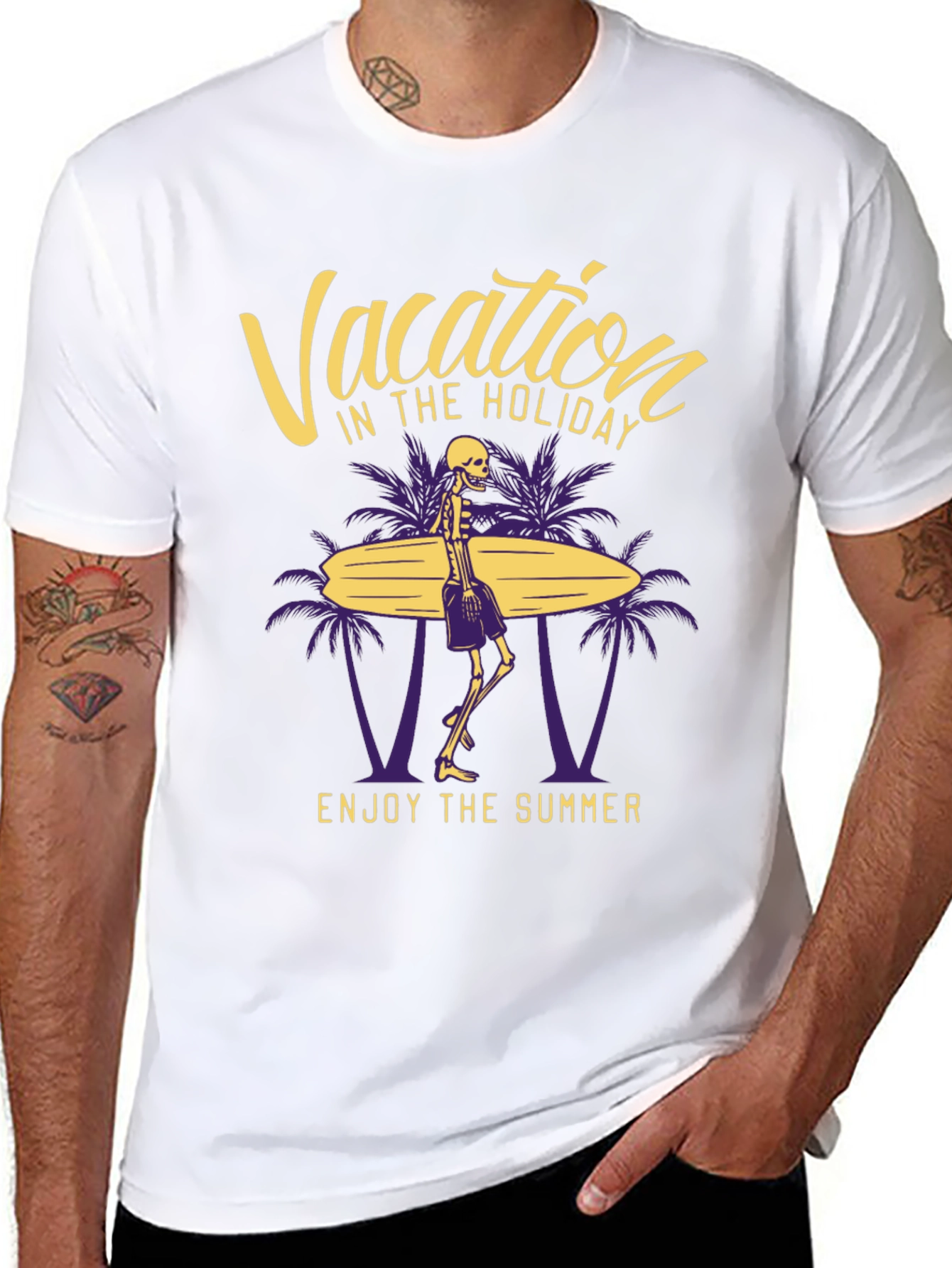 Vacation Skeleton Graphic T-Shirt