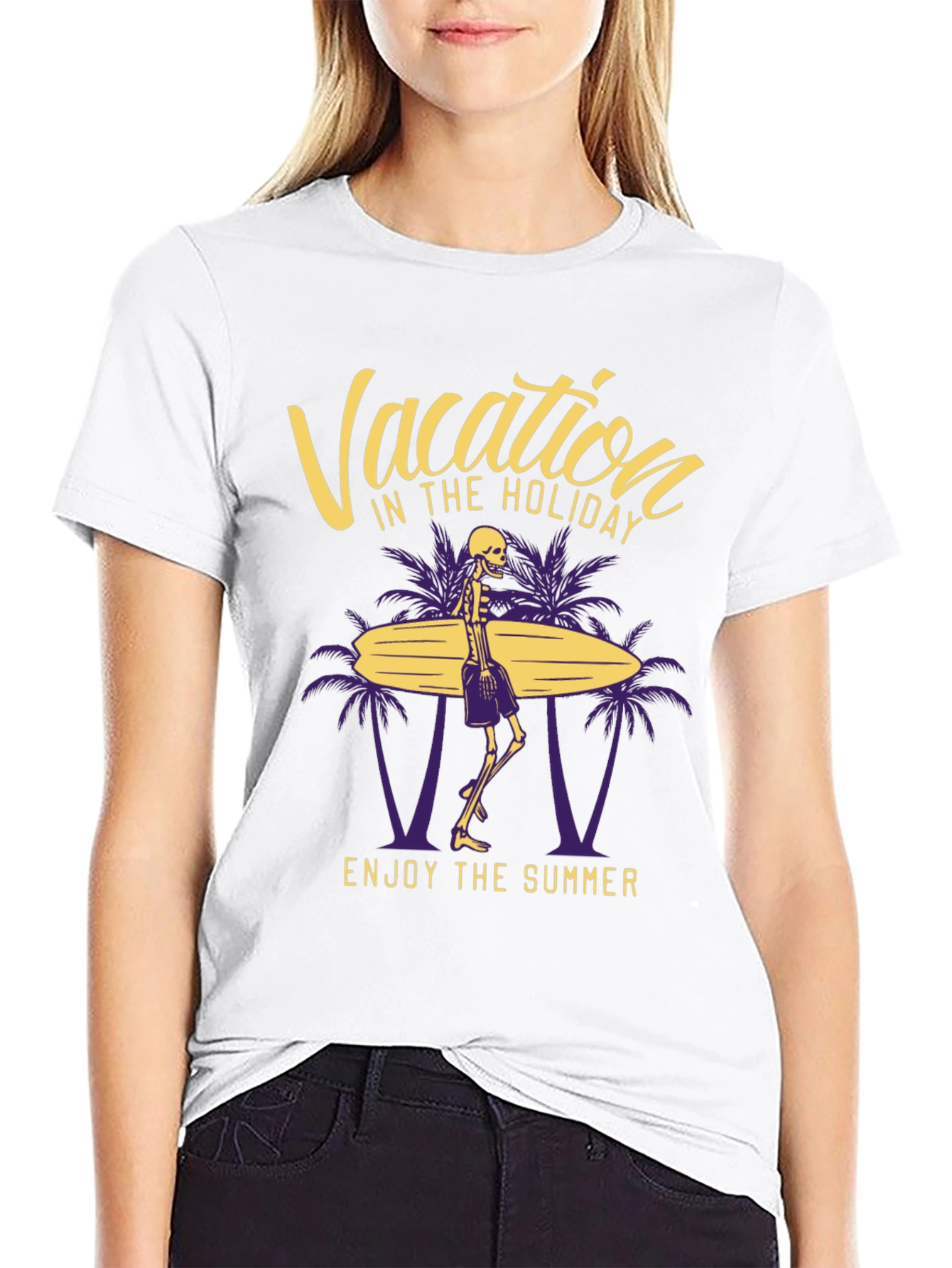 Vacation Skeleton Graphic T-Shirt