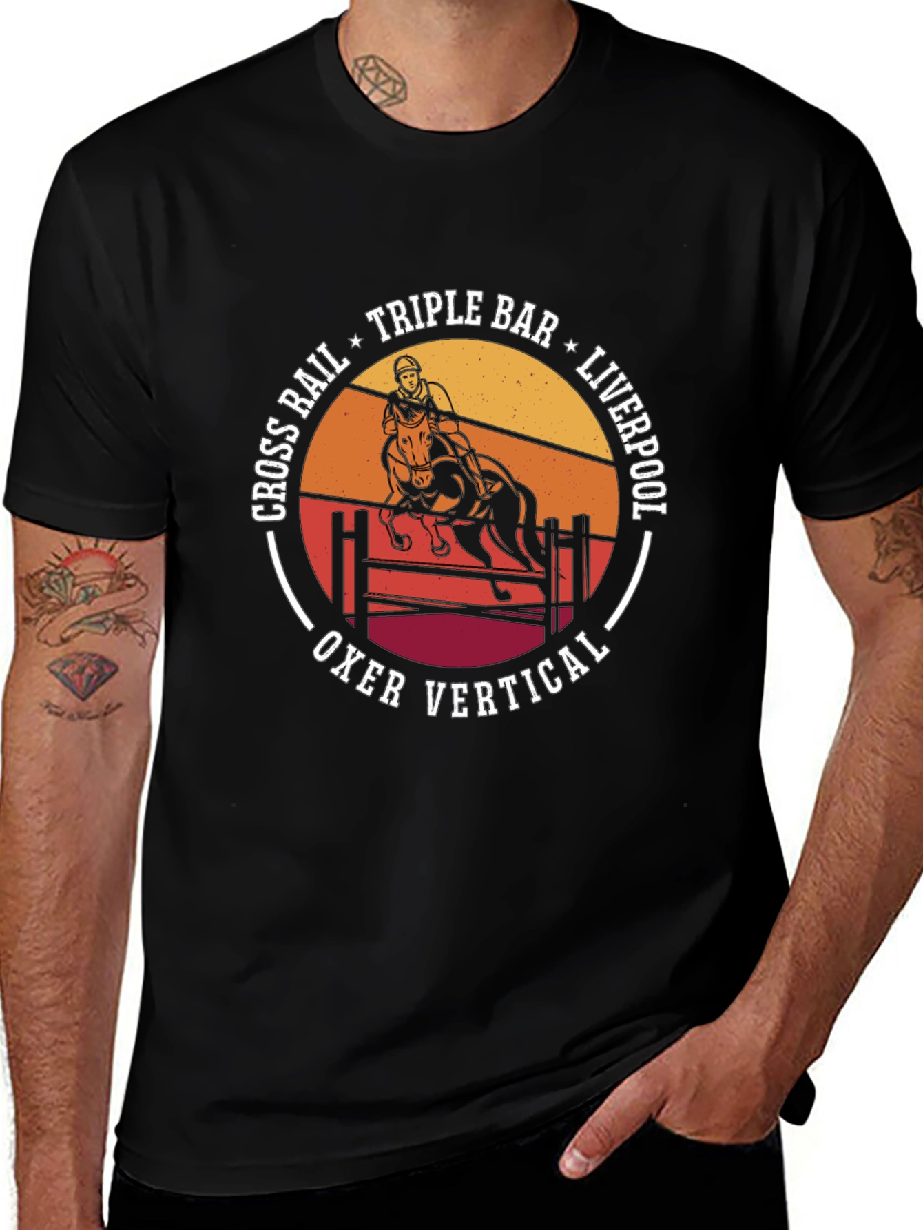 Equestrian T-Shirt: Horse Jumping Design